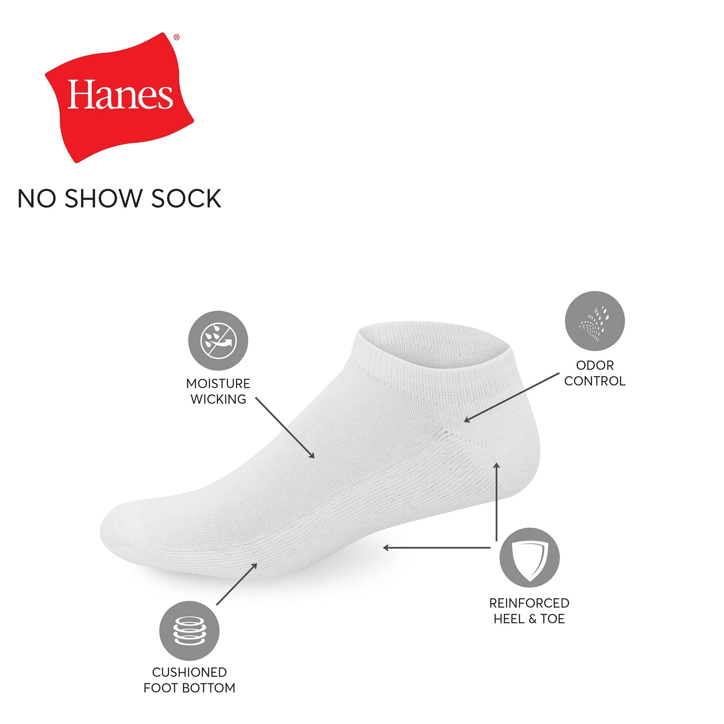 Hanes mens Hanes Men's X-temp Cushioned No Show (Pack of 12 Pairs) Casual Sock, Black, 14-Dec US
