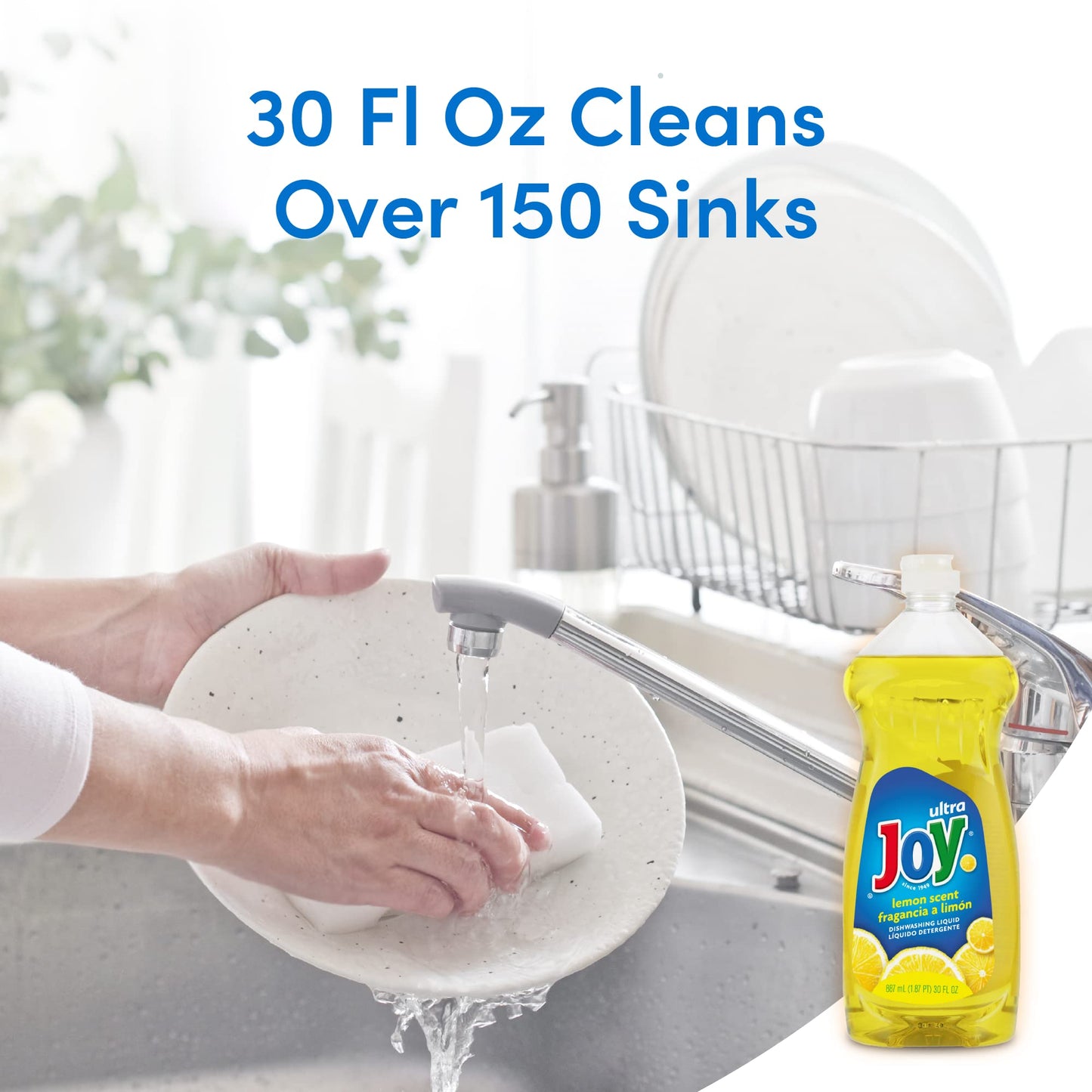 JOY Ultra Dish Soap Liquid - Ultra Strength Dishwashing Soap - Large Dish Soap - Lemon Fresh Scent - 30 Fl. Oz - (Pack of 3)