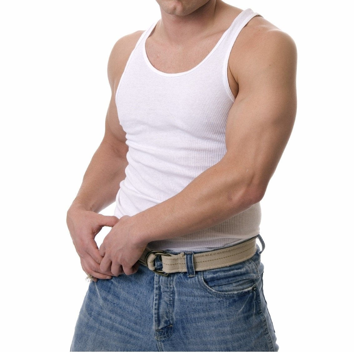 Hanes Red Label Men's A-Shirt (4 Pack, 6 Pack, and 12 Pack) (XXX-Large, White - 4 Pack)