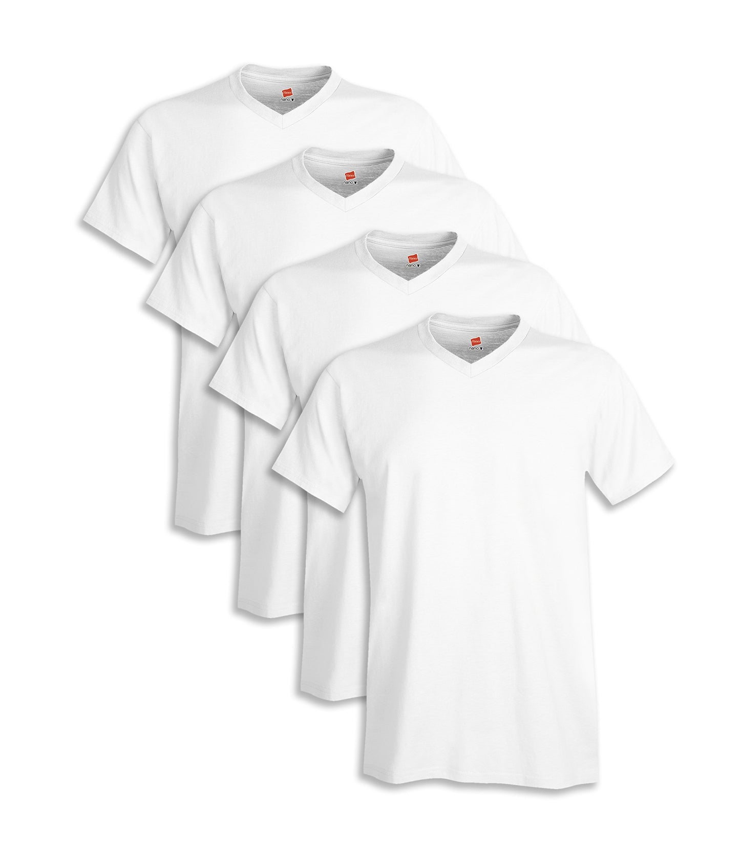 Hanes Men’s 4Pack White V-Neck Tagless 100% Cotton Undershirts T-Shirts 3XL