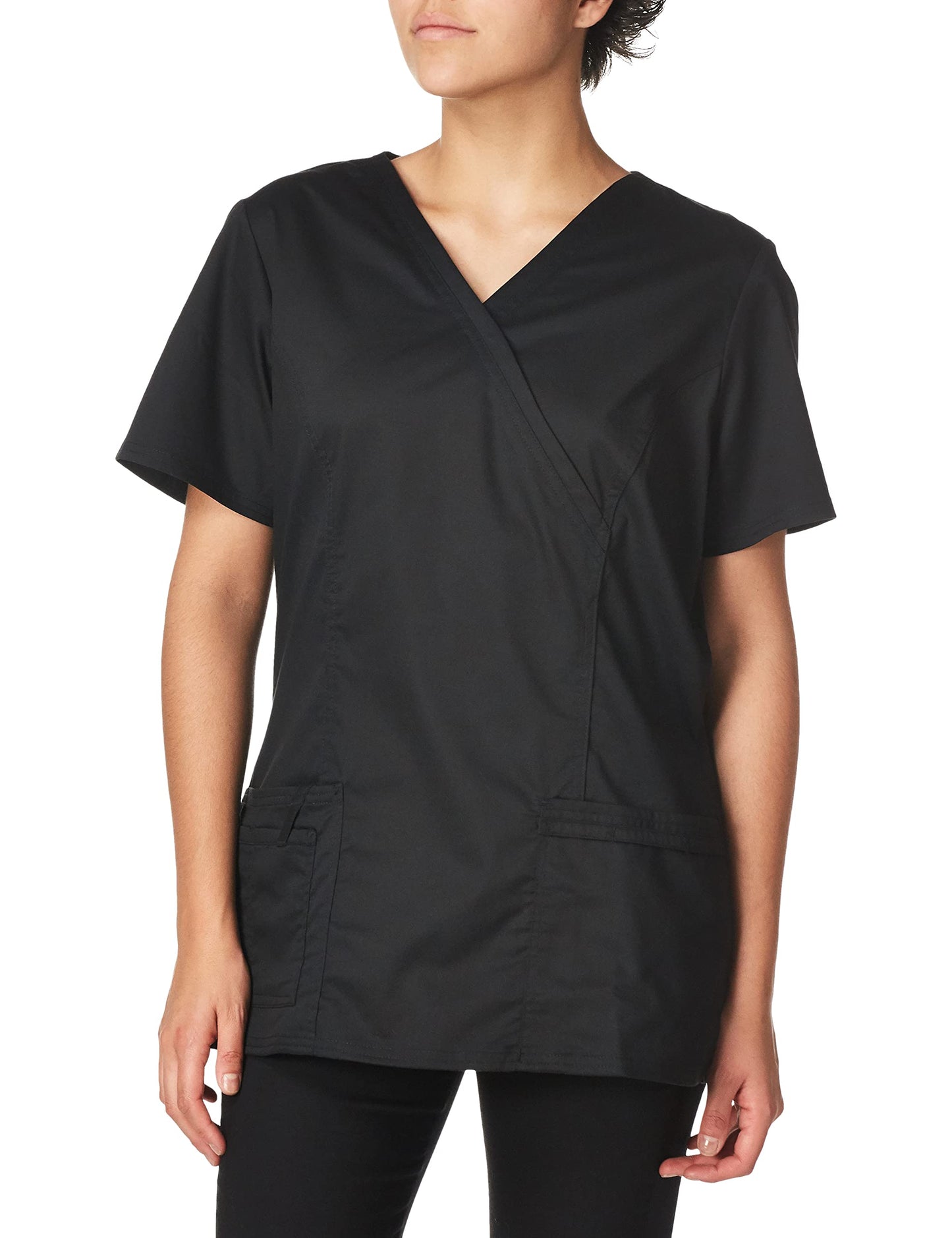 Cherokee Women's Workwear Scrubs Core Stretch Mock-Wrap Top (XX-Small), Wine (Copy)