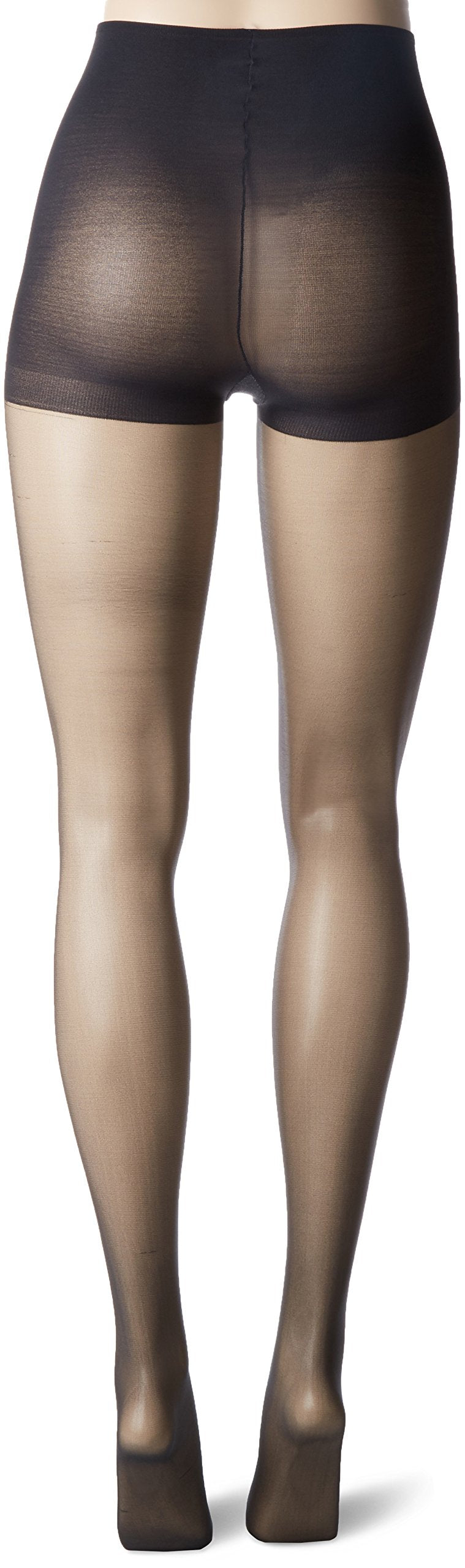 L'eggs Women's Silken No Waistband Control Top Panty Hose, Jet Black, Q