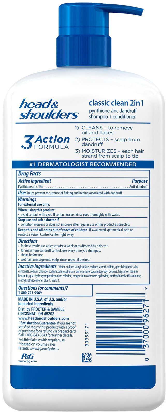 Head & Shoulders Classic Clean 2-in-1 Anti-Dandruff Shampoo + Conditioner, 32.1 oz