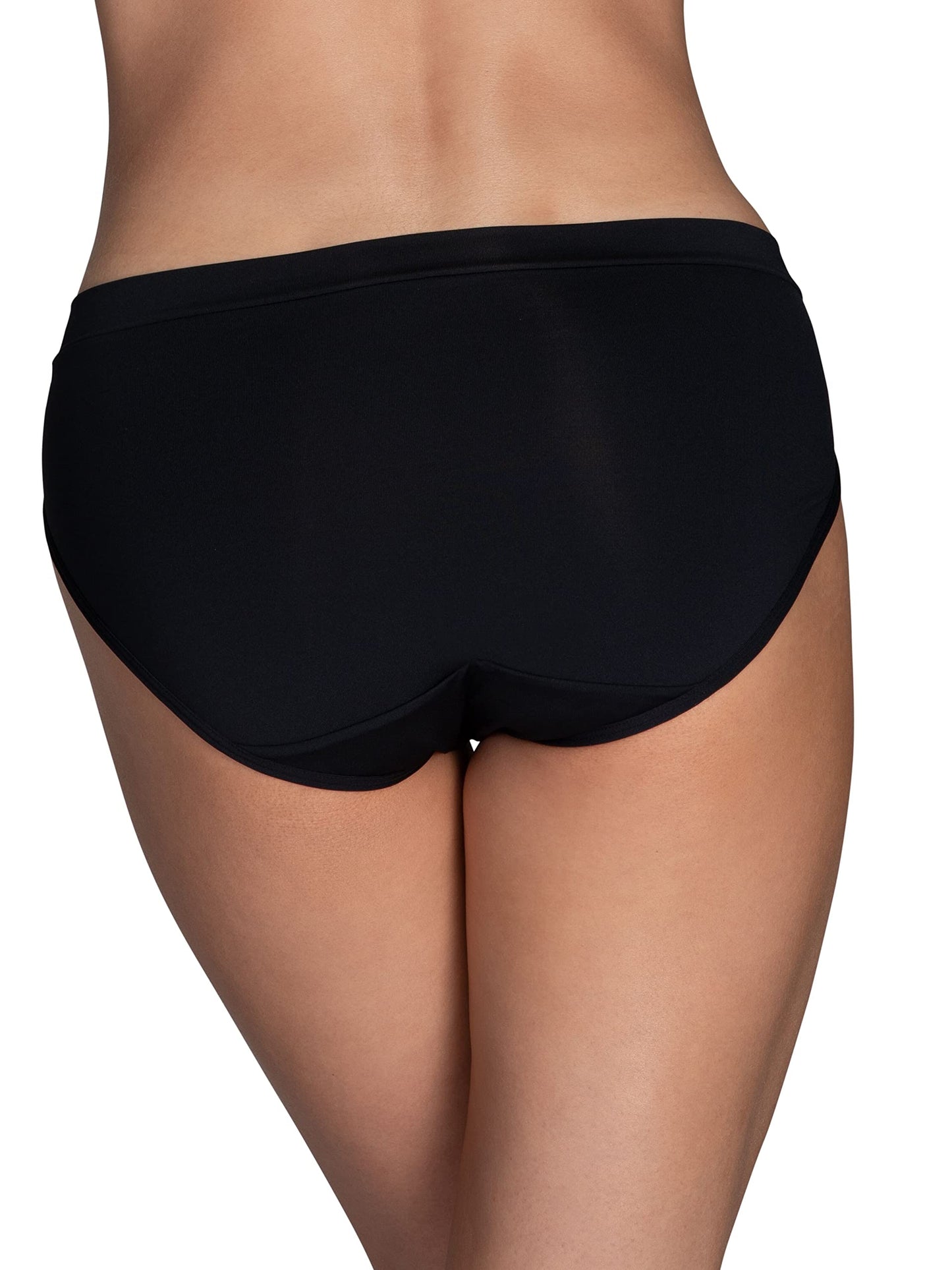Vanity Fair Women's Beyond Comfort Bikini Panties, Silky Stretch-3 Pack-Black, 9