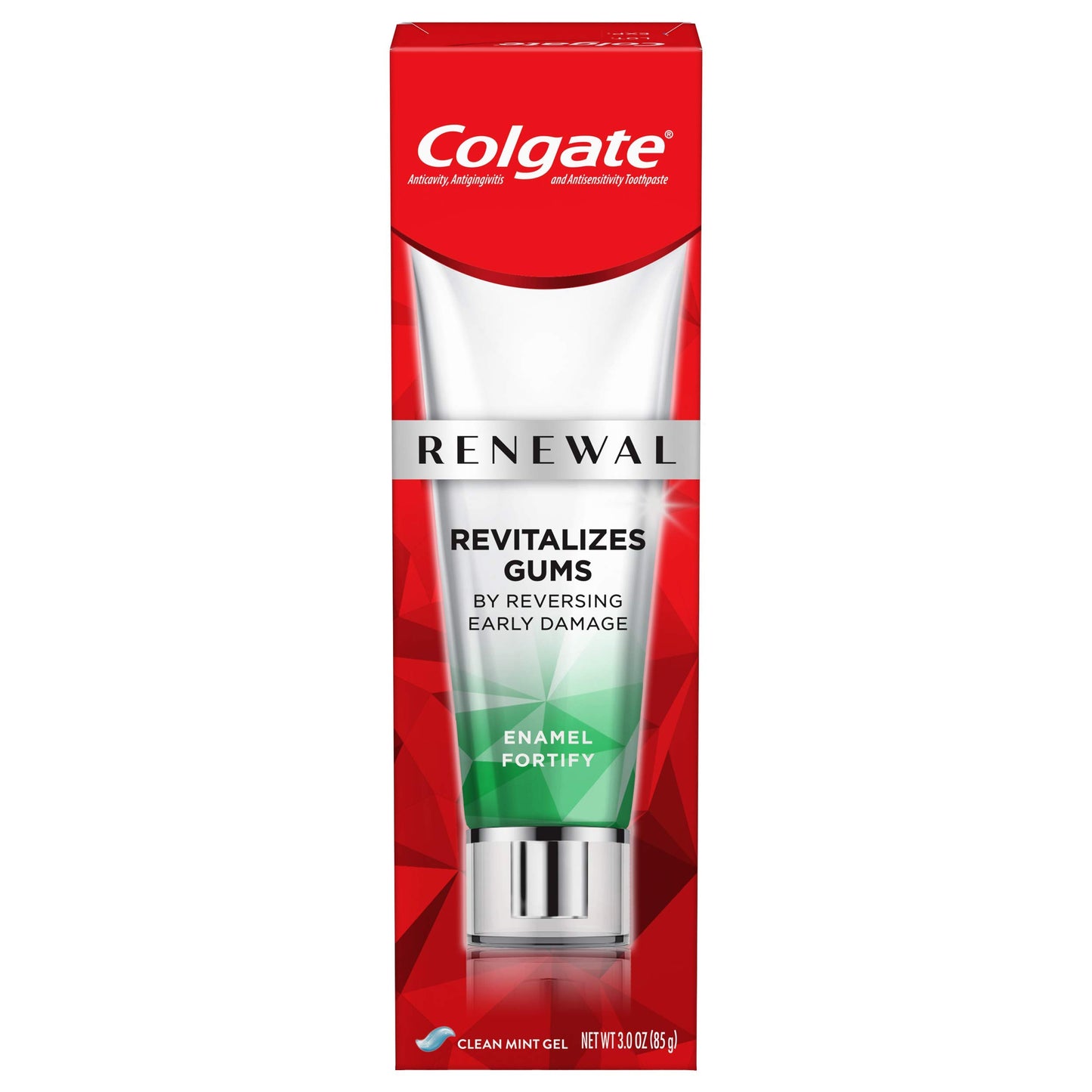 Colgate Renewal Gum Toothpaste, Enamel Fortify - Clean Mint Gel Formula (3 ounce)