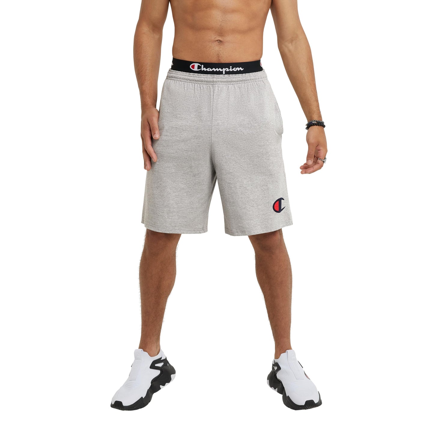 Champion Men's Shorts, Classic Cotton Jersey Athletic Shorts, 9", Long Gym Shorts, Men's Workout Shorts