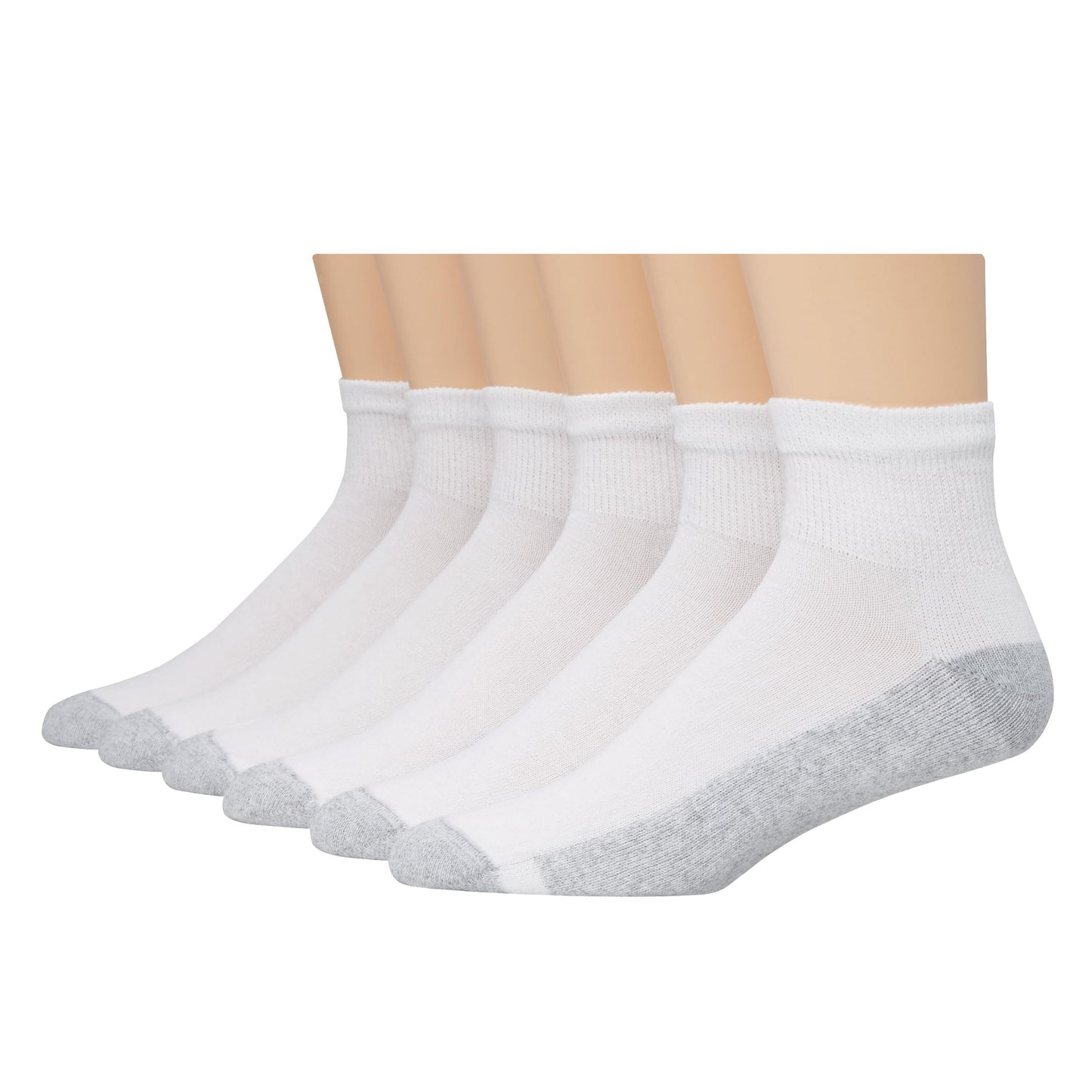 Hanes Big and Tall Ankle, 12-14-White, 6 Pairs