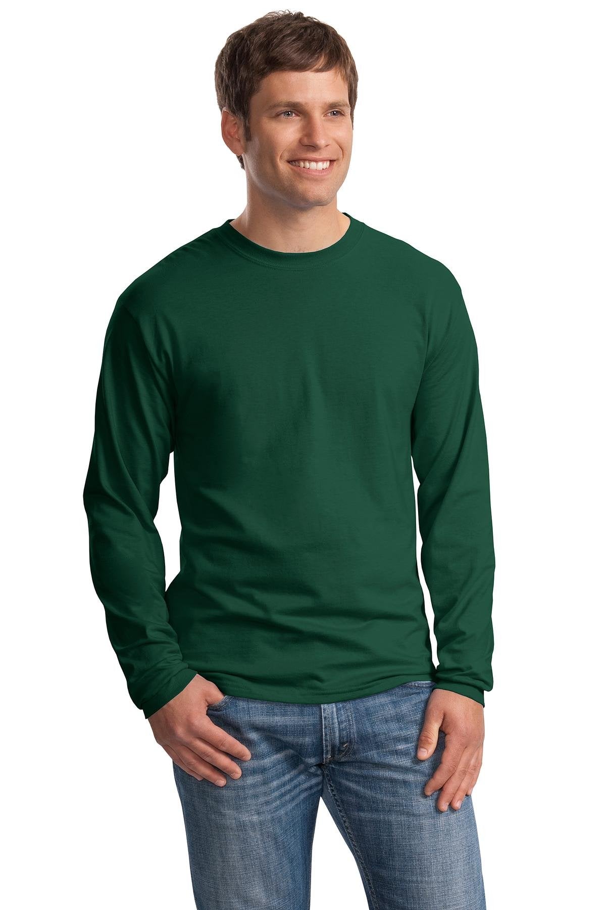 Hanes Long Sleeve Beefy-T T-Shirts (3X-Large, Deep Forest)