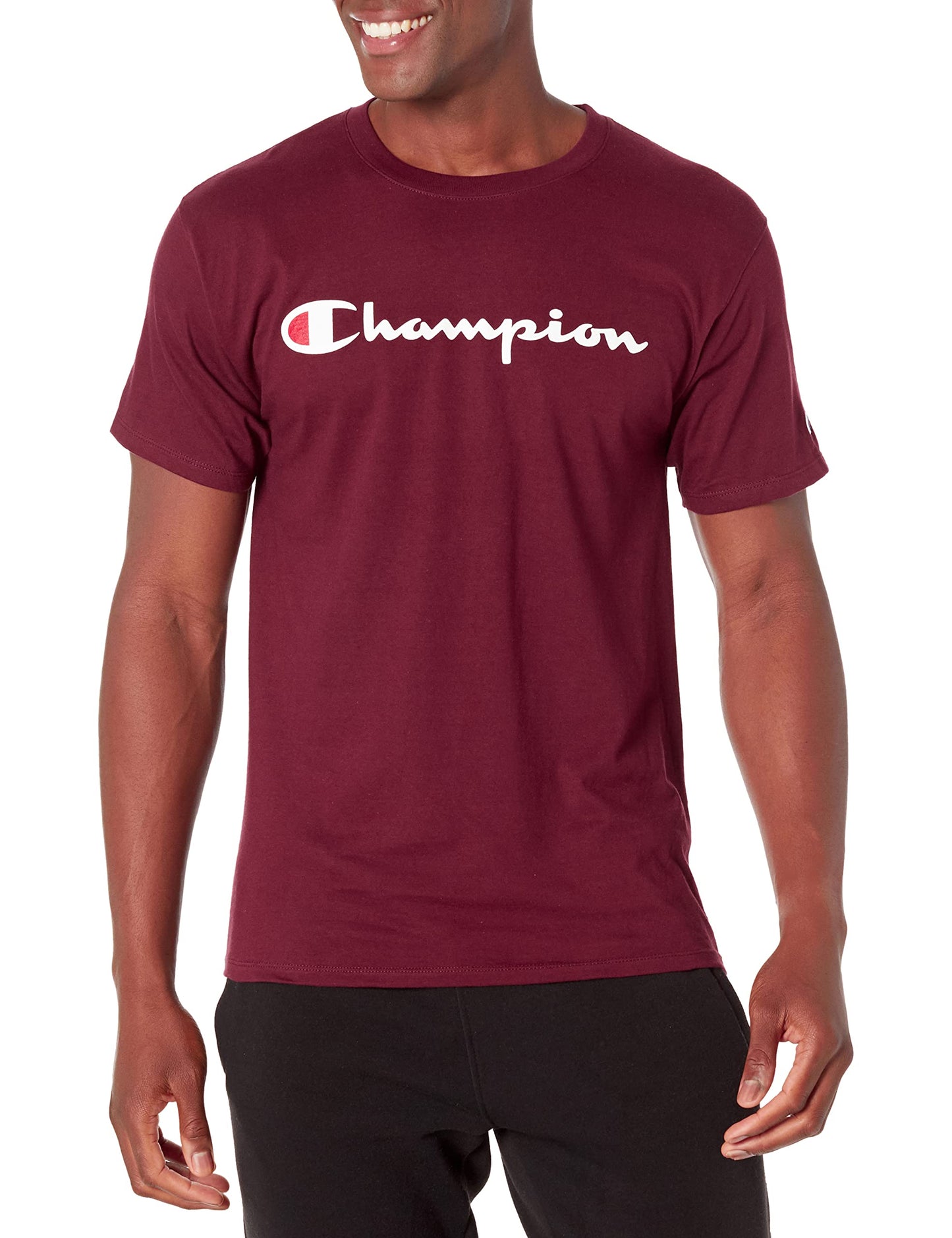 Champion mens Classic T-shirt, Classic Script T Shirt, Navy-y06794, Medium US