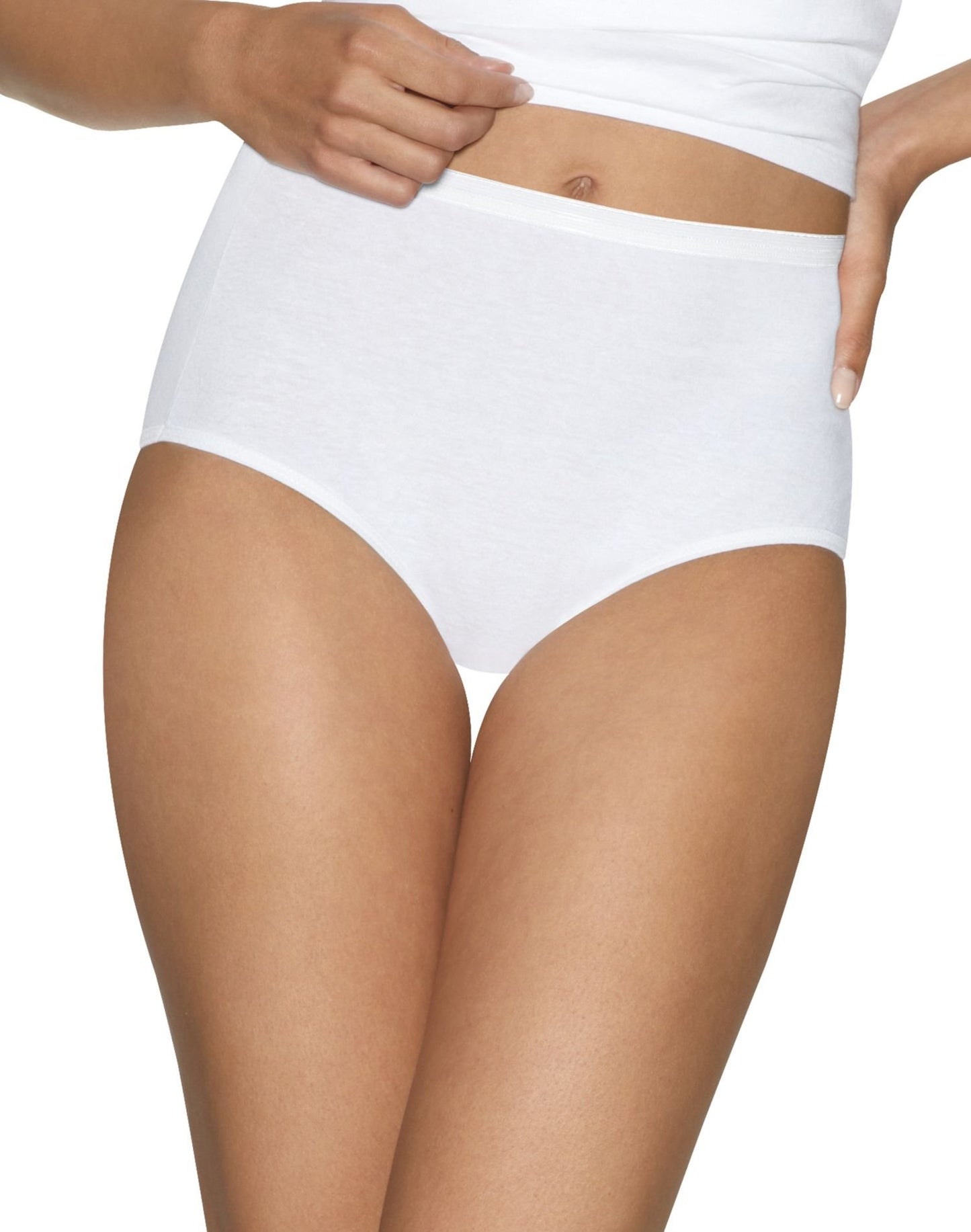 Hanes Ultimate Womens Cotton Comfort Ultra Soft Brief, White, 8