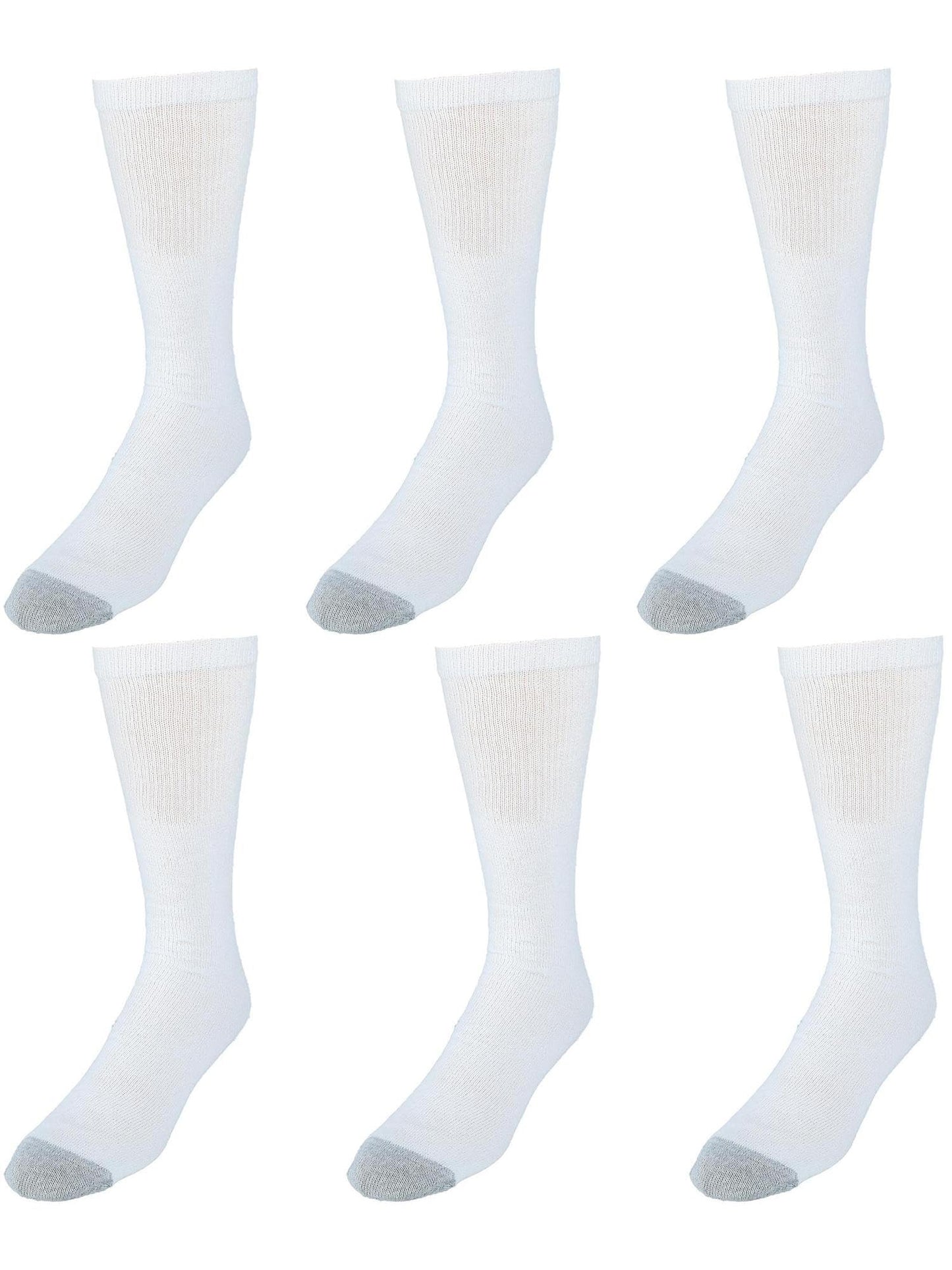 Hanes mens White Cushioned Over the Calf 6 Pack Pair athletic socks, White, 6-14 US