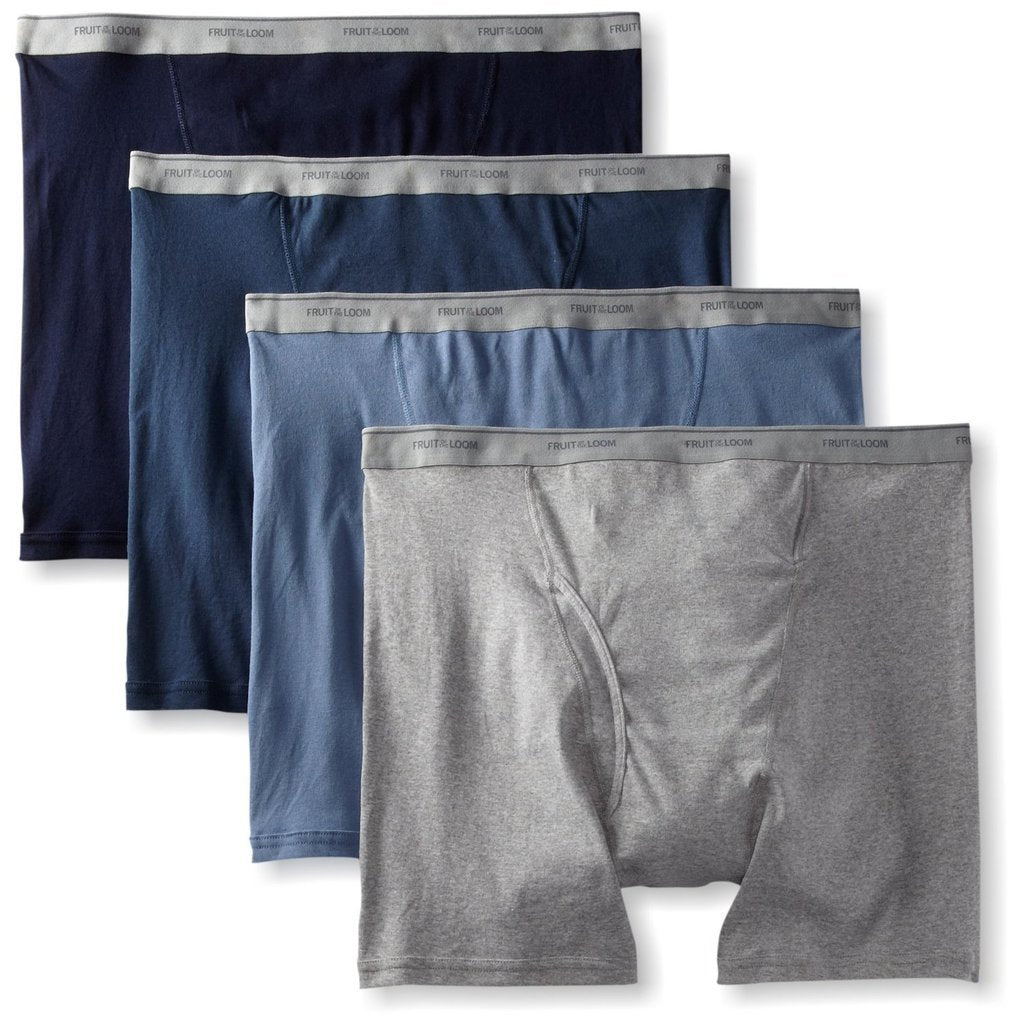 Fruit of the Loom Men's Stripe/Solid Assorted Boxer Briefs,Assorted,Medium(Pack of 4)