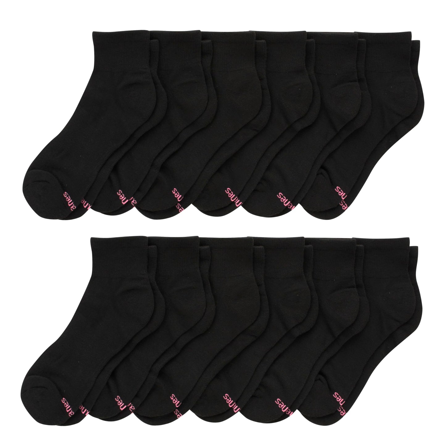 Hanes womens 6-pair Comfort Fit Ankle Sock, Grey/White/Black, 8 12 US