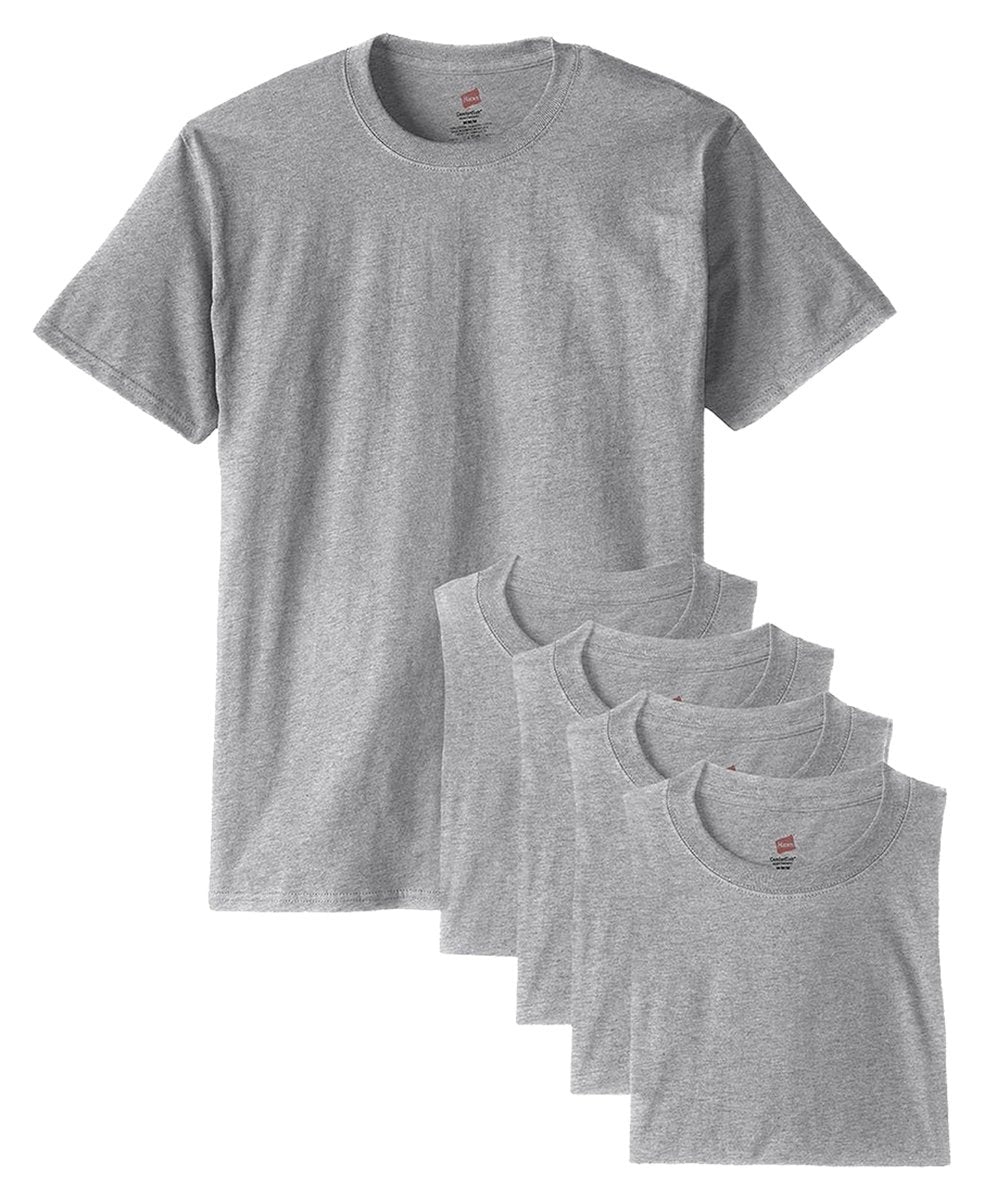 Hanes Mens 5.2 oz. ComfortSoft Cotton T-Shirt(5280)-BLACK-XL-5PK