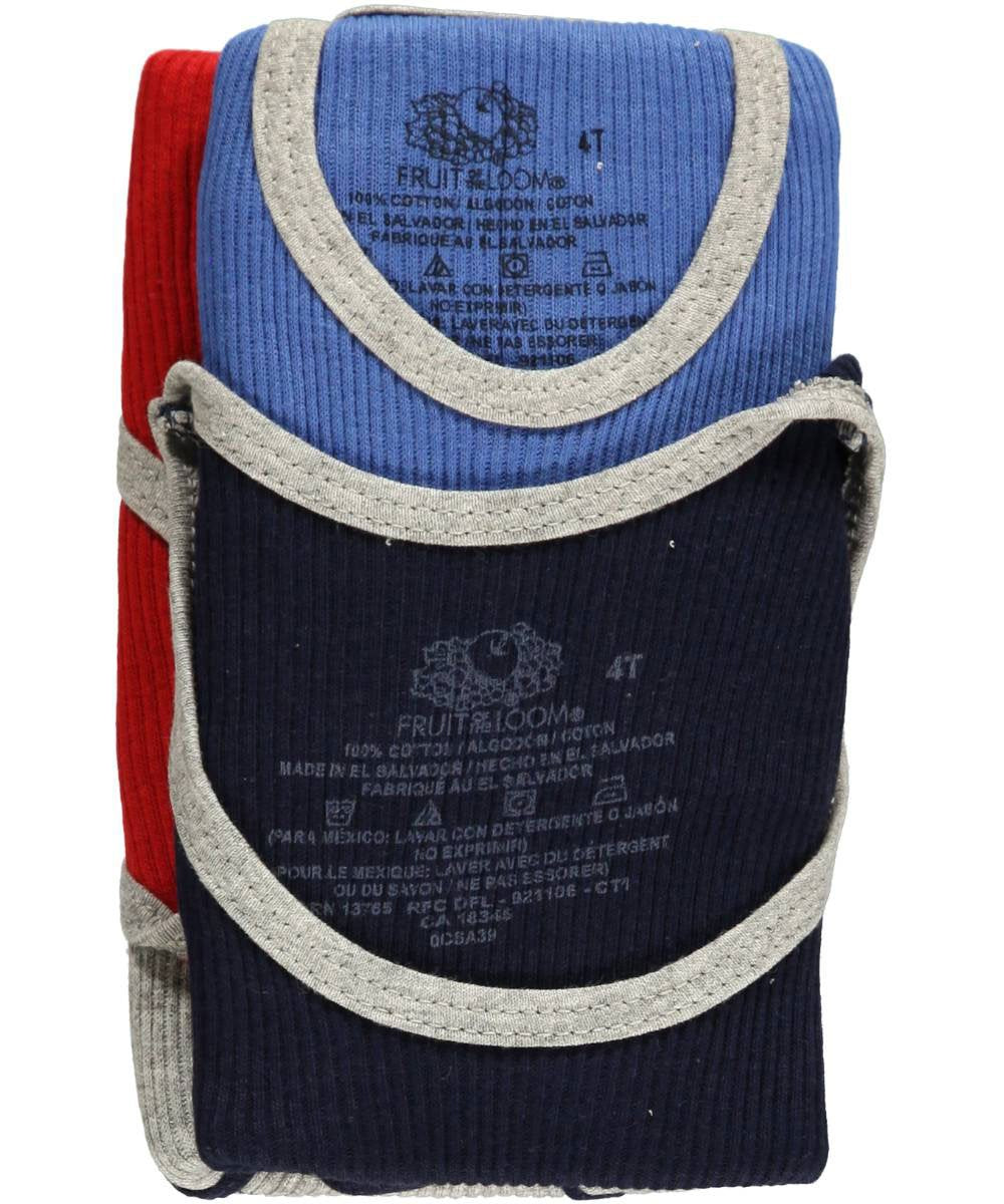 Fruit of the Loom Little Boys' Toddler 4 A-Shirts - blue/red, 4t