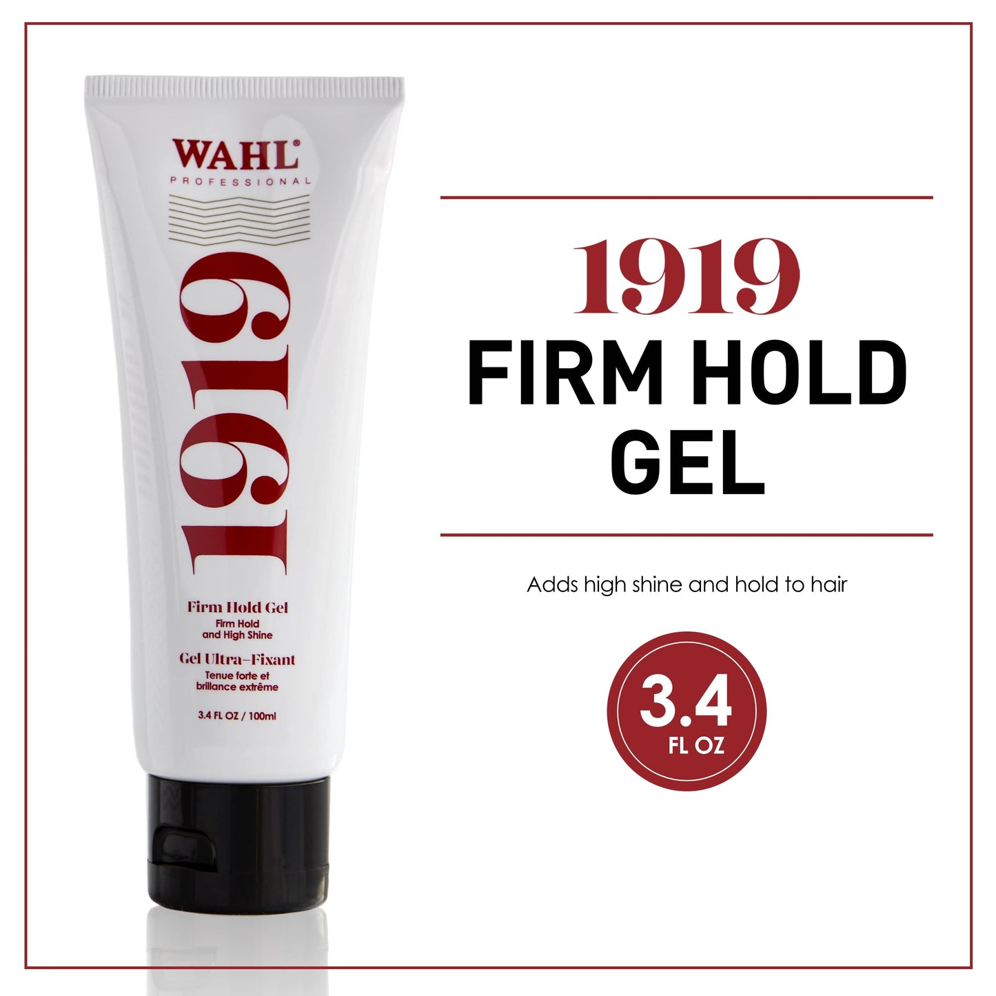 Wahl Professional - 1919 Firm Hold Hair Gel for Men and Women - Styling Hair Gel - Travel Size - 3.4 oz