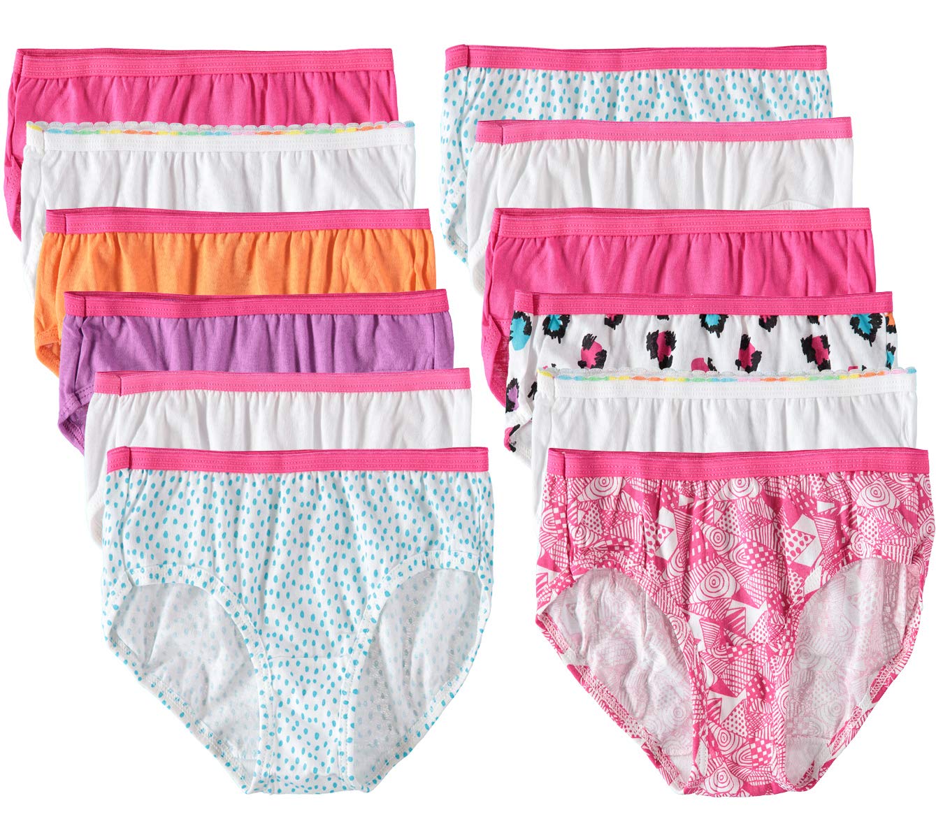 Hanes Girls' Hipster Multipack (colors and prints may vary) (Assorted 12 Pack, 16)