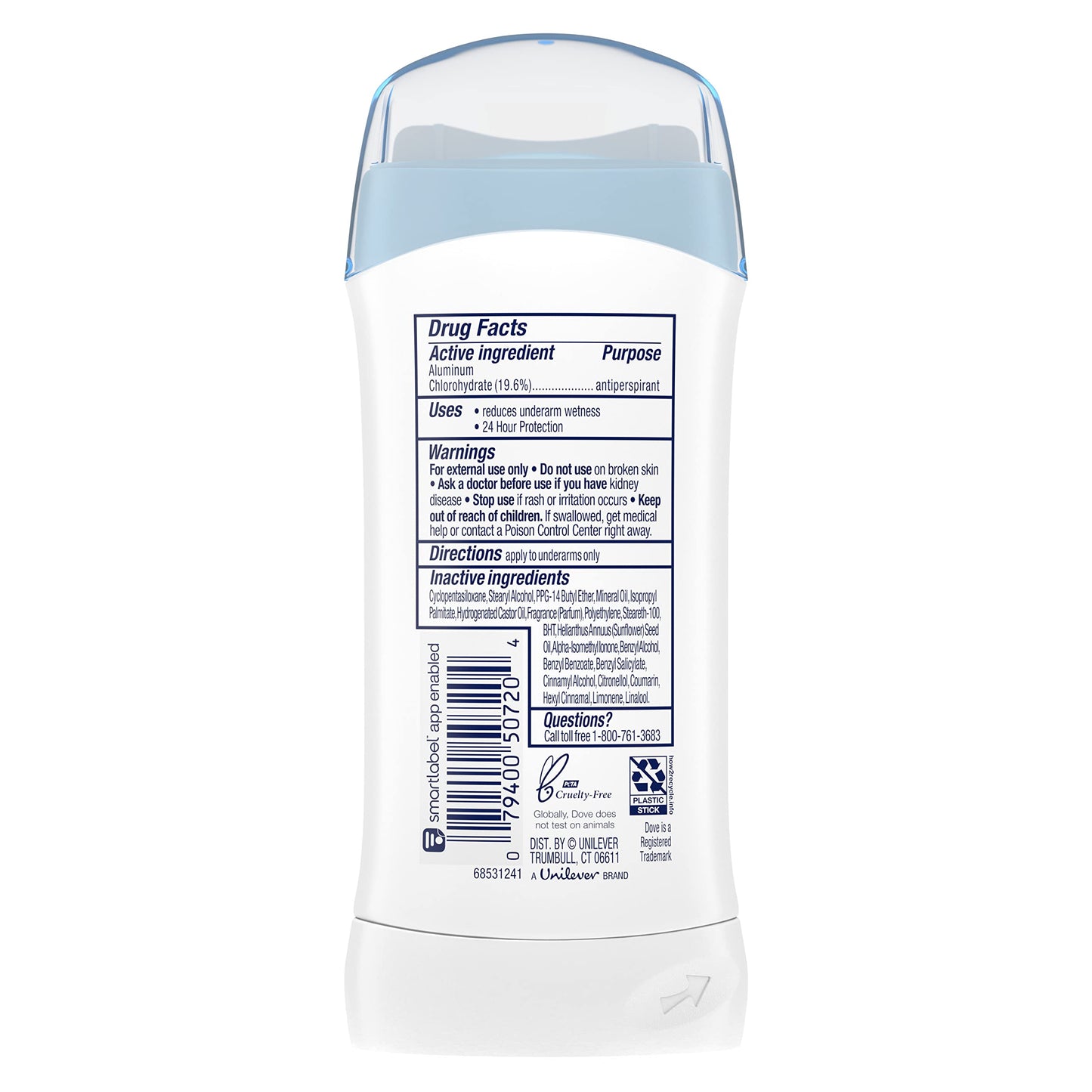 Dove Antiperspirant Deodorant, Powder 2.6 Ounce (Pack of 6)