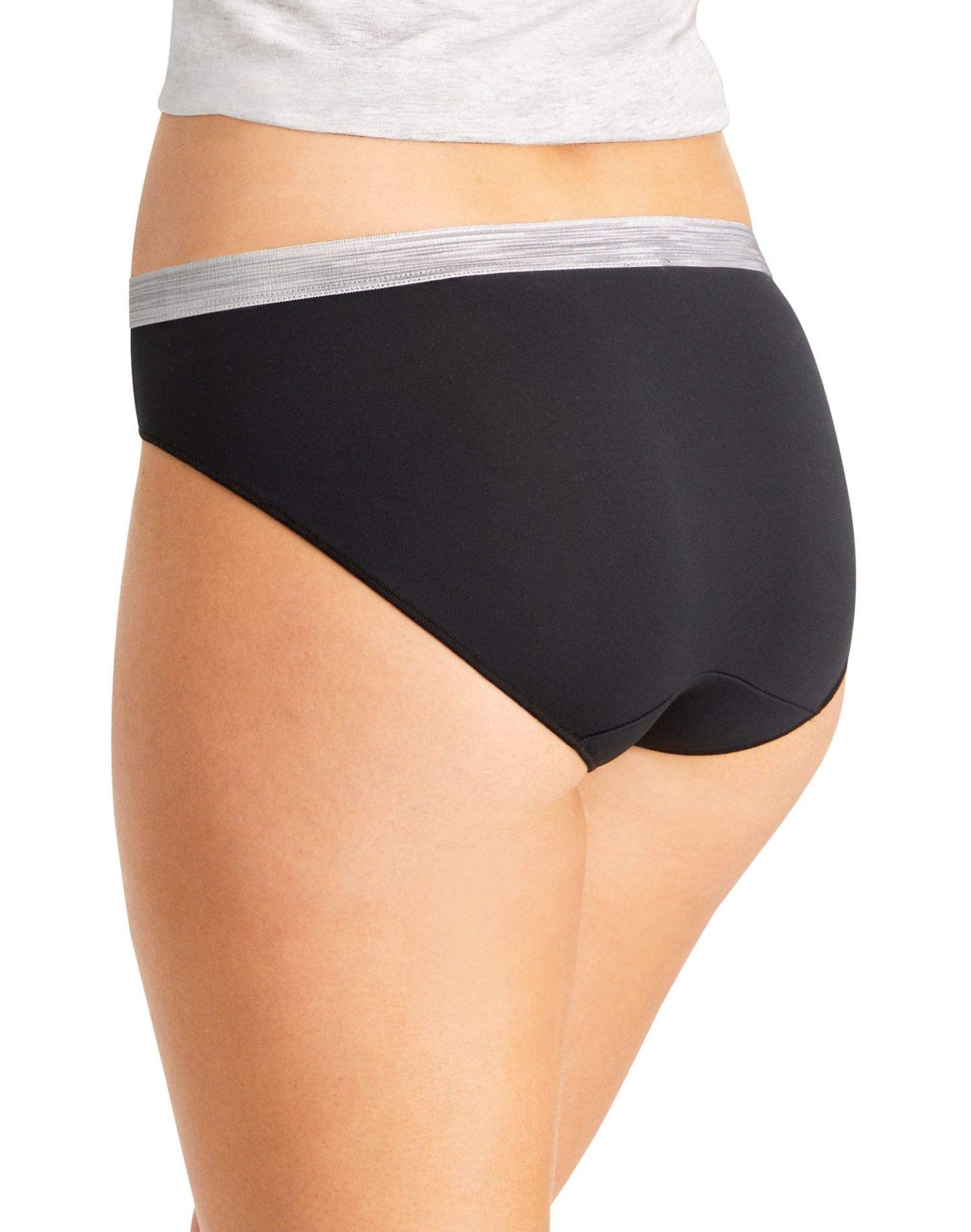 Hanes Womens Cool Comfort Microfiber Sporty Bikinis 6-Pack, 8, Assorted