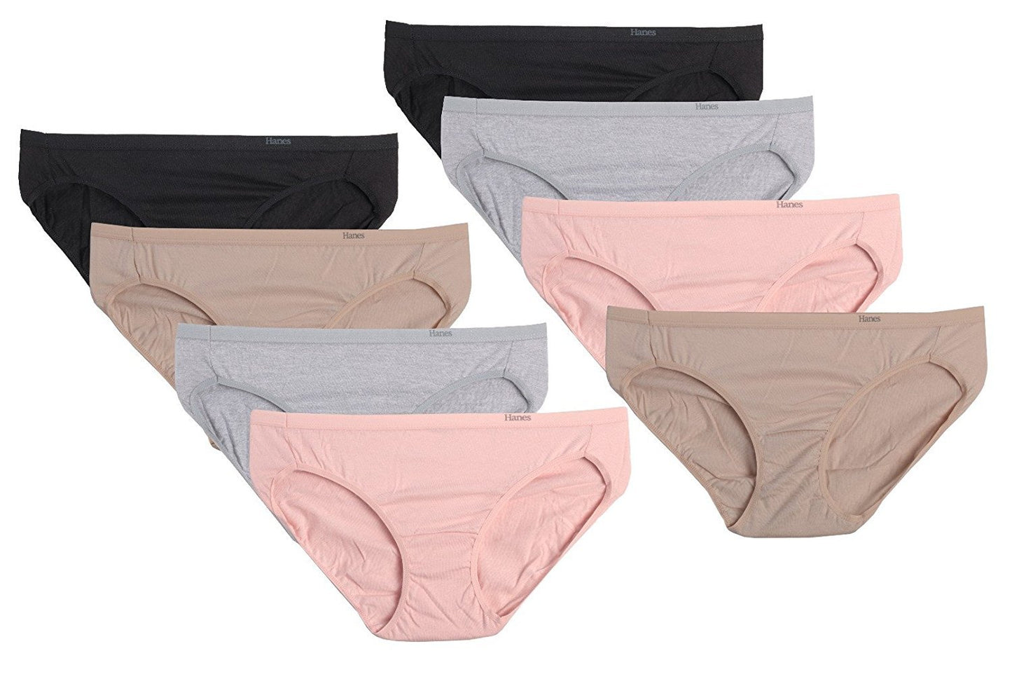 Hanes Womens Premium Comfort Bikinis (Pack of 8) (XX-Large (Size 9/44" - 45"), 8 Pack 07)