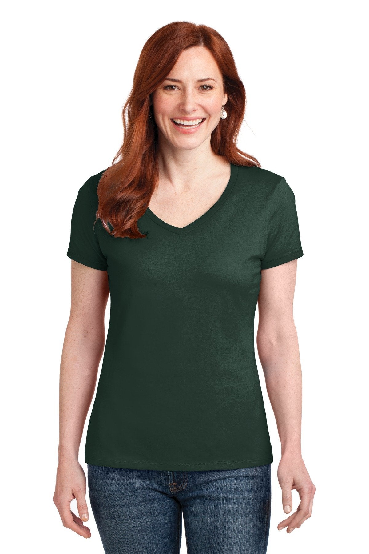 Hanes Women's Nano-T V-Neck T-Shirt, Navy, XX-Large