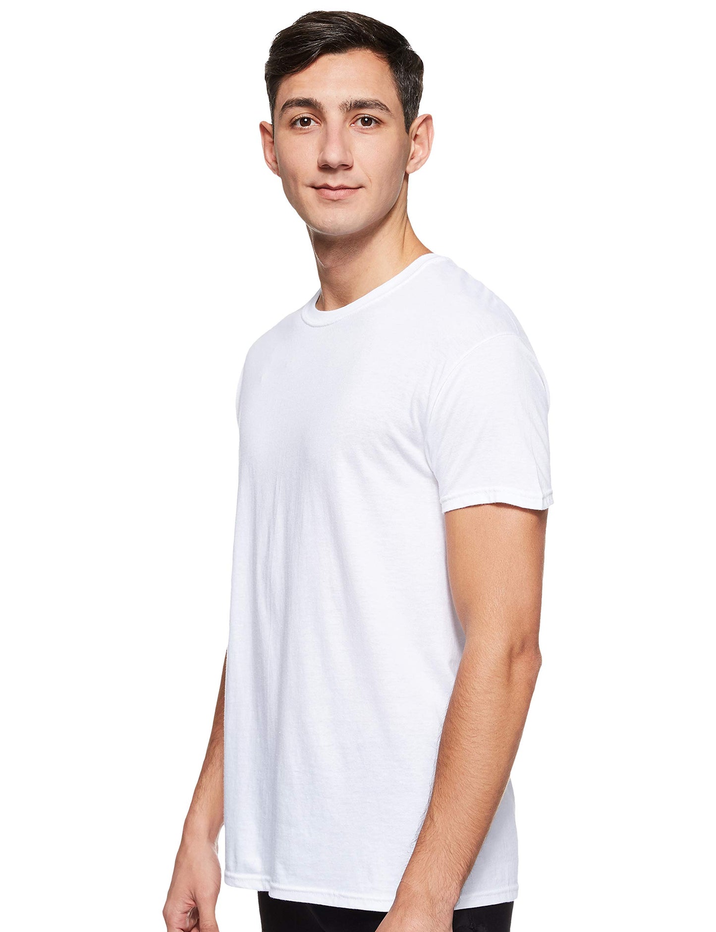 Hanes Ultimate Men's Comfort Fit Crewneck Undershirt 4-Pack, White, X-Large