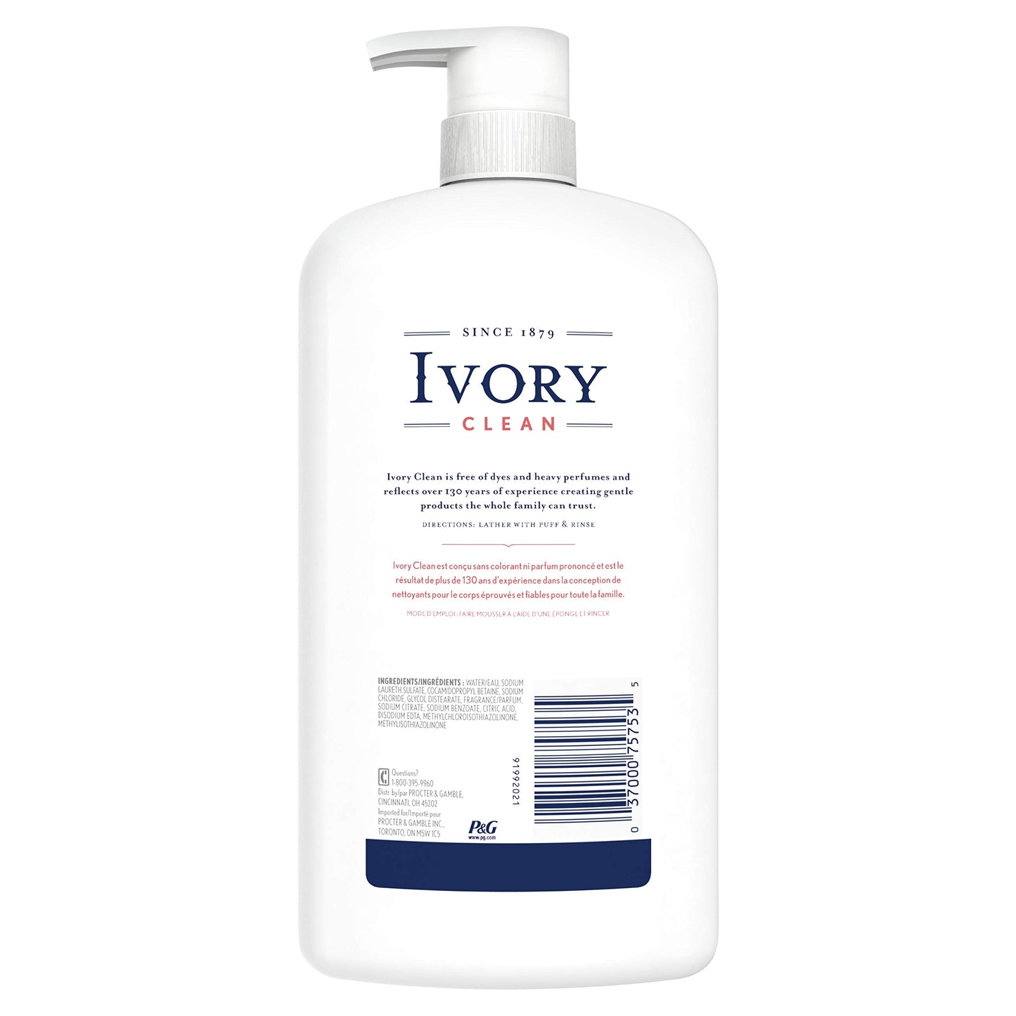 Ivory Clean Water Lily Body Wash, 100% Gluten, Paraben, And Phthalate Free, 30 Fl Oz (Pack Of 4)