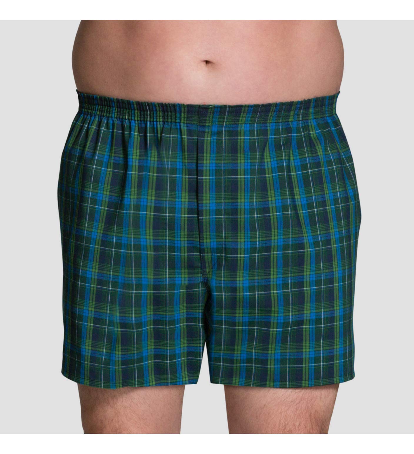 Fruit of the Loom Mens Woven Tartar Boxers 4 Pack, 2XL, Assorted