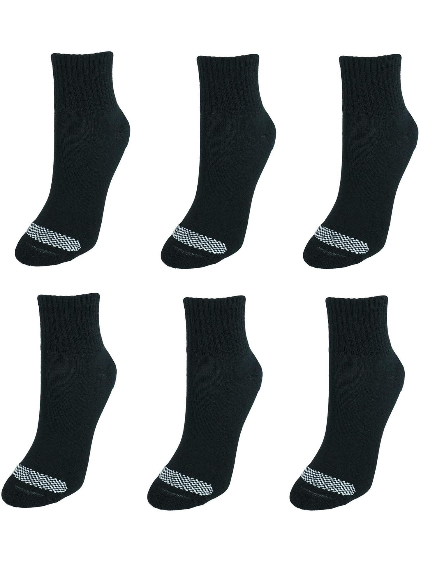 Hanes womens Cool Comfort Toe Support Ankle Socks, 6-pair Pack Casual Sock, Black/White Vent, One Size US