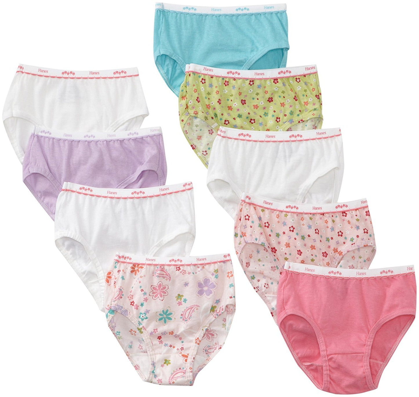 Hanes Big Girls' Brief (Pack of 9) (Assorted, 16 (30" Wasit / 109-120 Pounds))