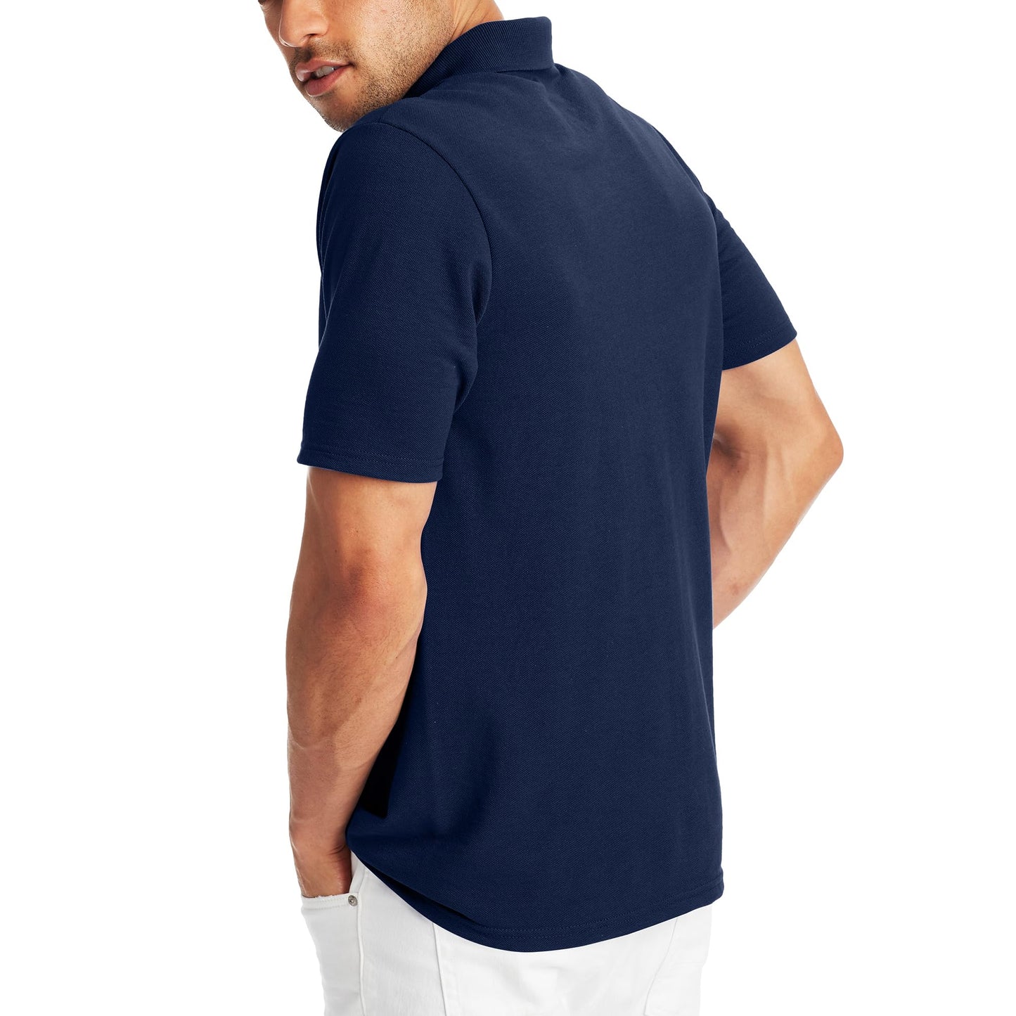 Hanes Men's Short Sleeve X-Temp W/FreshIQ Polo, Navy, 6X-Large