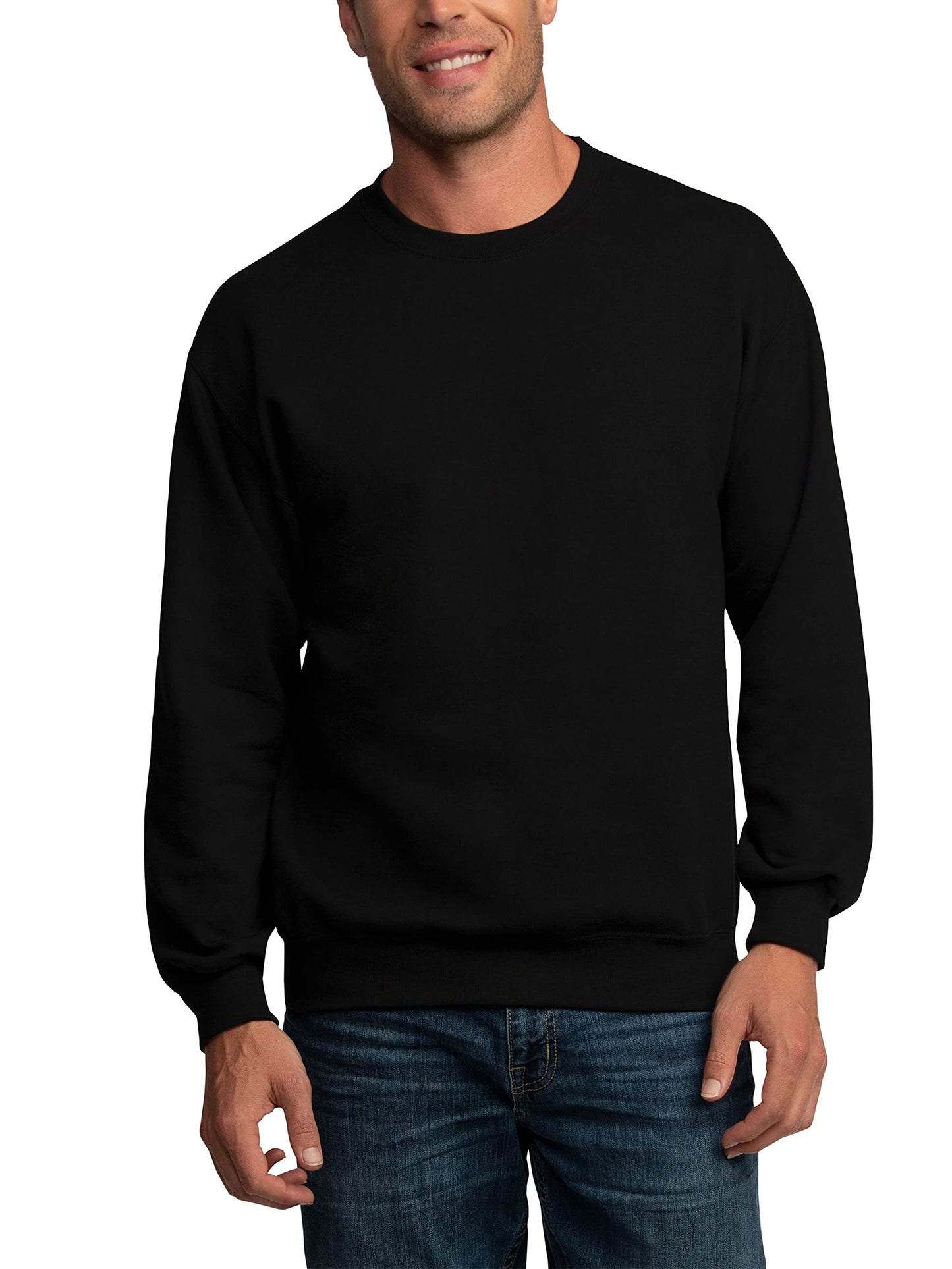 Fruit of the Loom Men's Fleece Sweatshirts, 12 Pack-Black, X-Large
