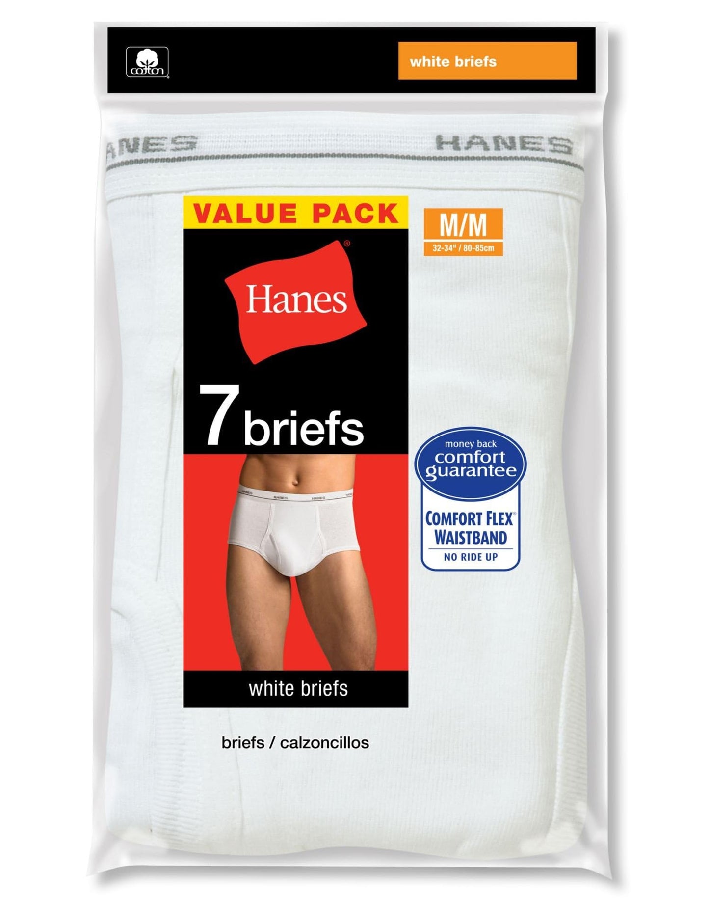 Hanes Men's White Briefs 7 Pack, S-White
