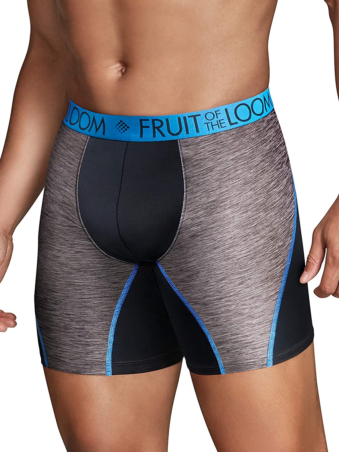 Fruit of the Loom Men's Breathable Boxer Briefs 12-Pack Performance Stretch Micro-Mesh Tri-Cool Support Pouch