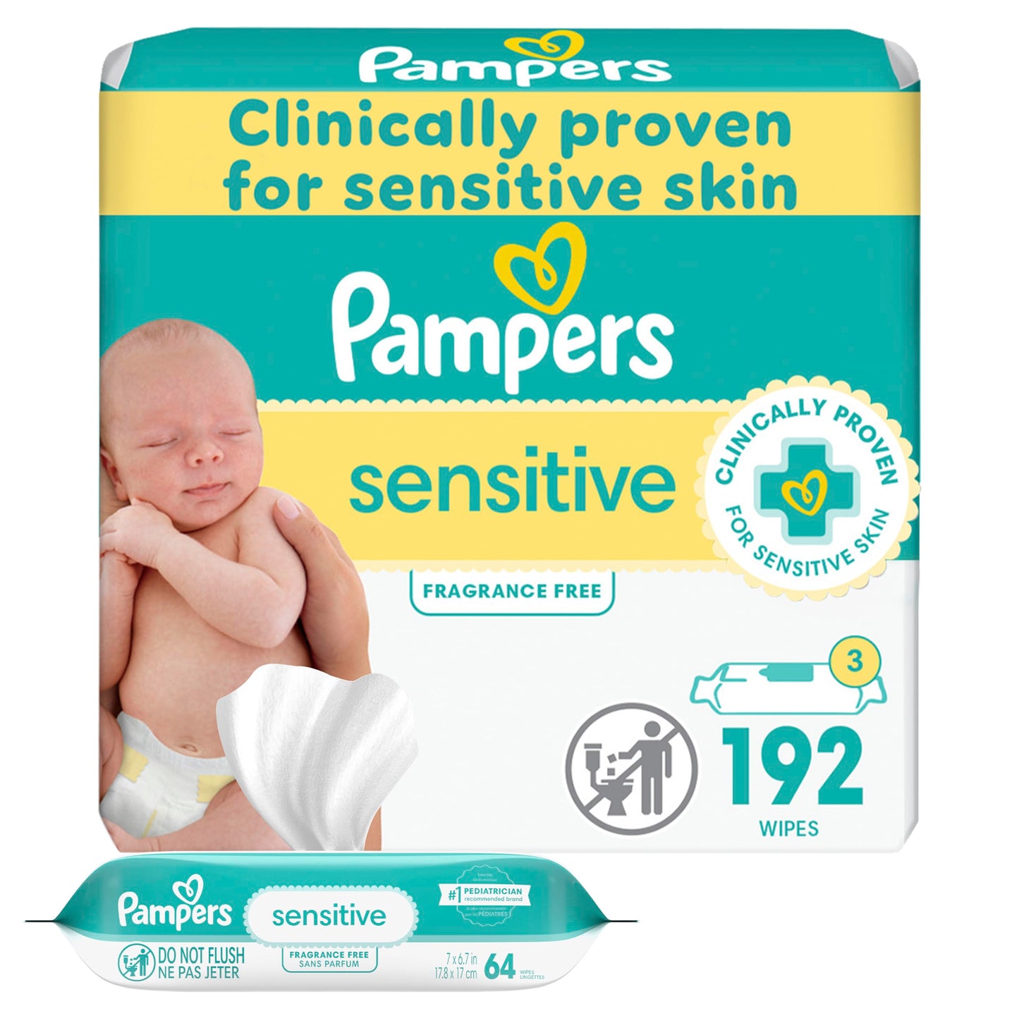 pampers sensitive baby wipes 864 ct OLD