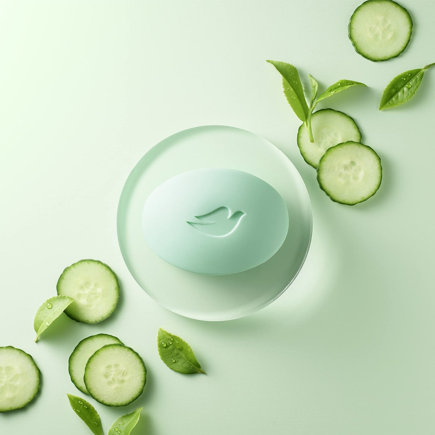 Dove Skin Care Beauty Bar For Softer Skin Cucumber and Green Tea More Moisturizing Than Bar Soap 3.75 oz, 4 Bars