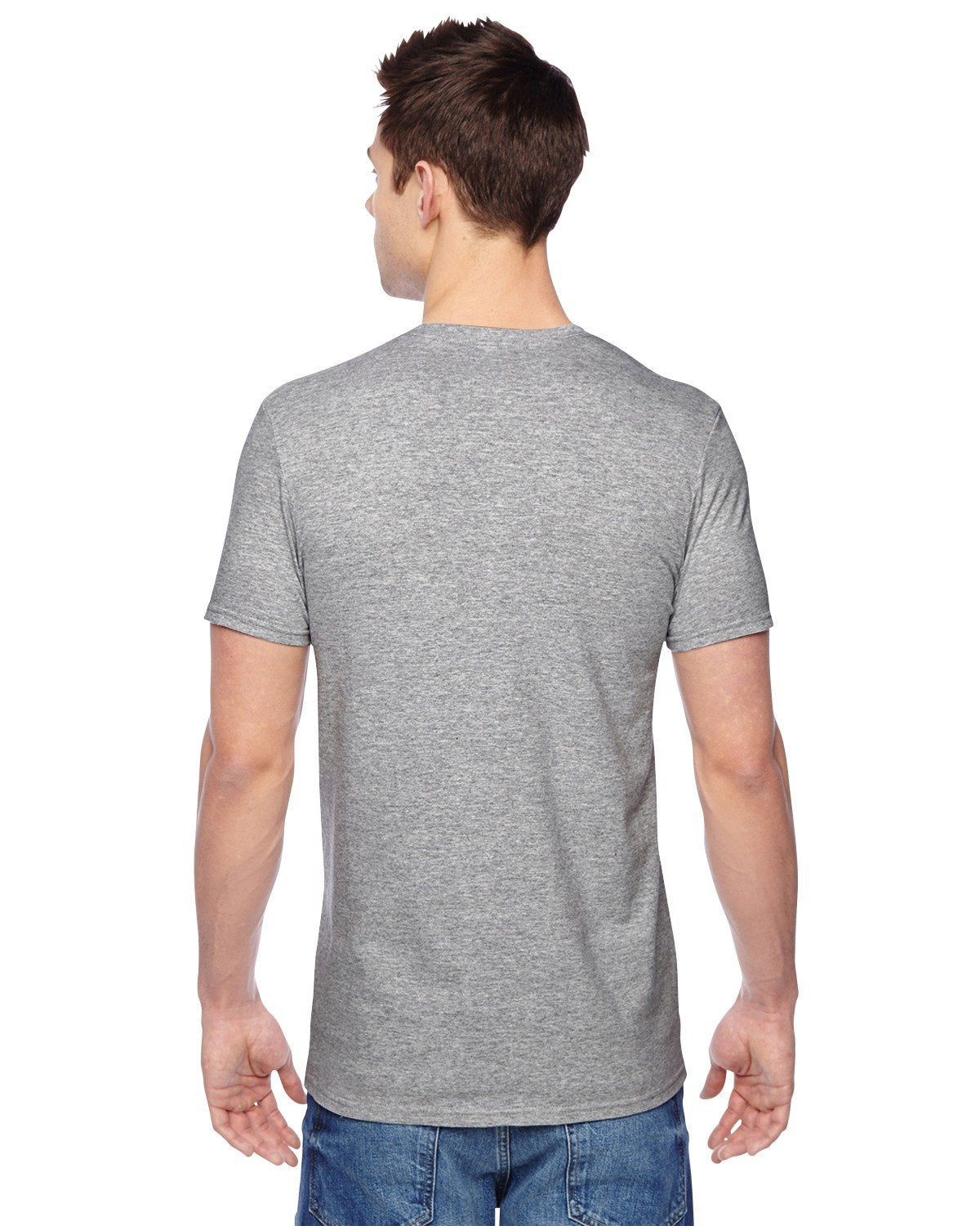 Fruit of the Loom Mens 4.7 oz. 100% Sofspun Cotton Jersey Crew T-Shirt(SF45R)-Athletic HEATHER-3XL