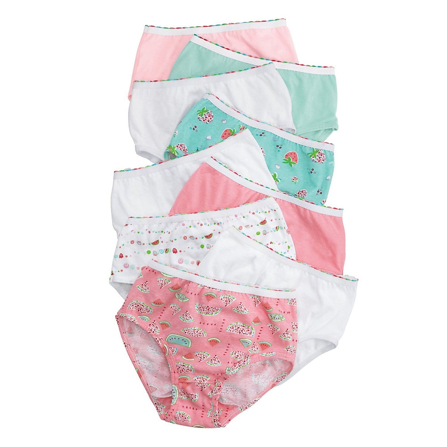 Hanes Girls Assorted Briefs 9 Pack - P913BR - Assorted, 6