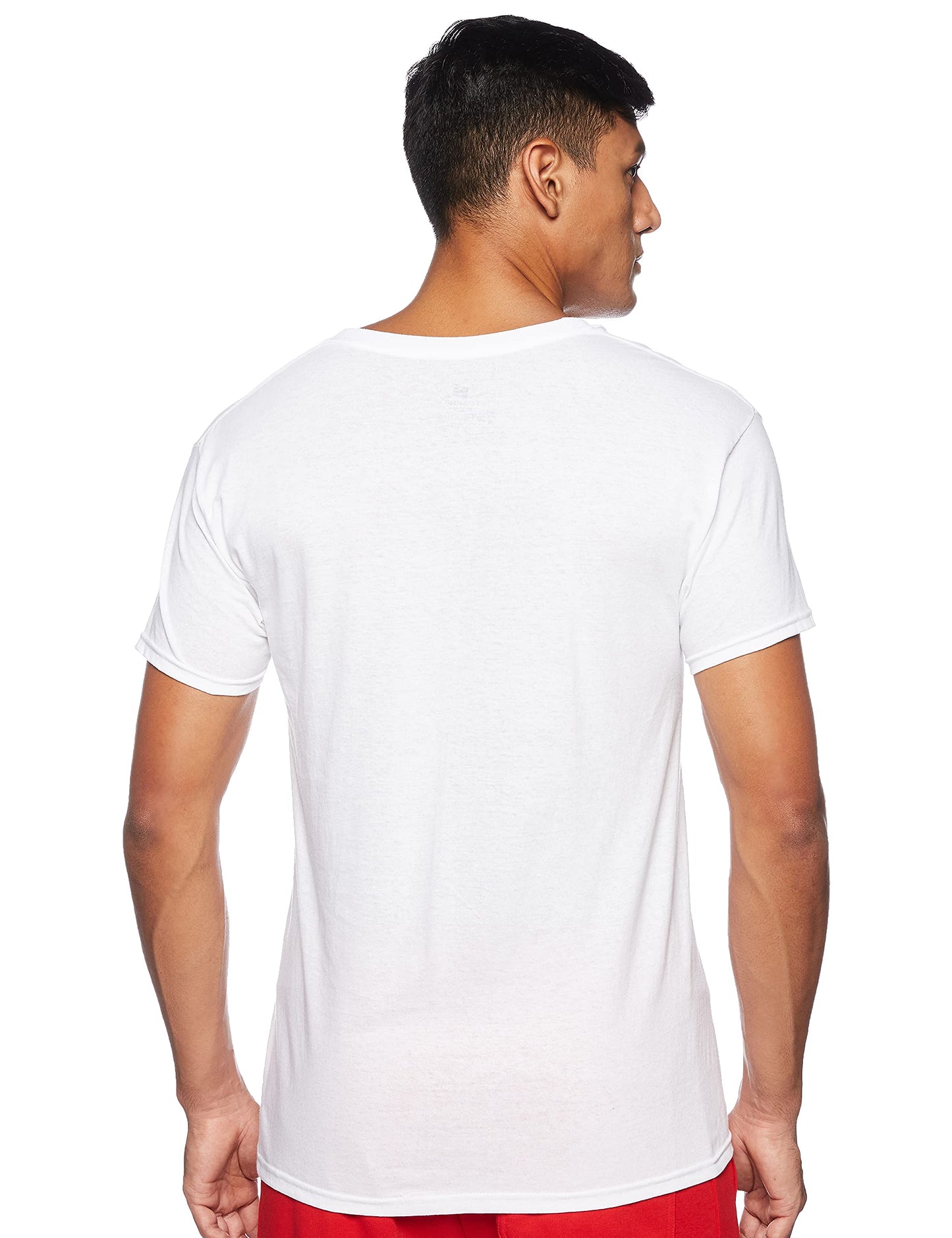 Hanes Men's 7-Pack Comfortsoft Tagless V-Neck T-Shirt (Bonus Pack), White, Small