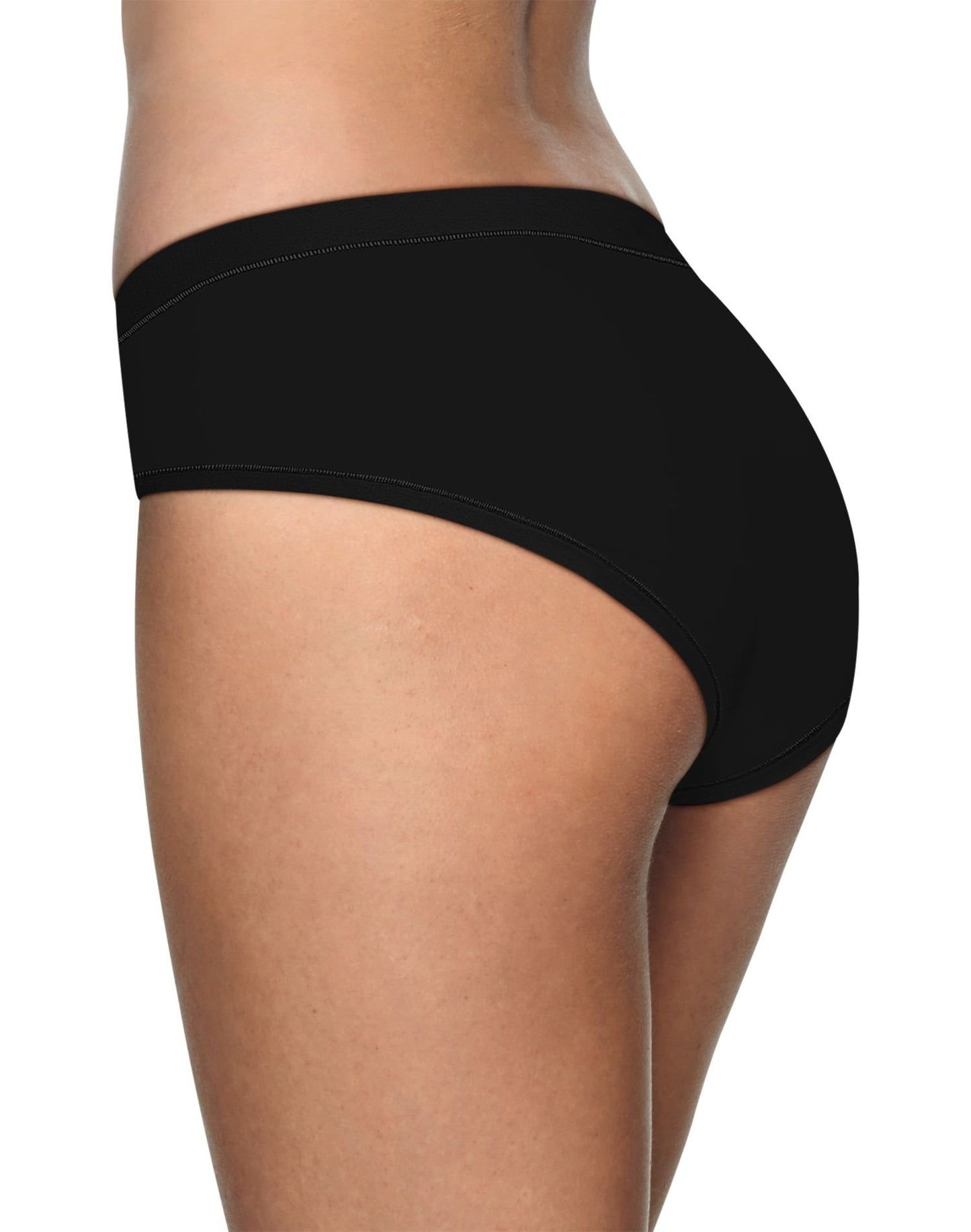 Hanes Women's Cool Comfort Microfiber Hi-Cut Panty - 4 Pack HXMFHC 9 Black/Buff/Silver/Grey