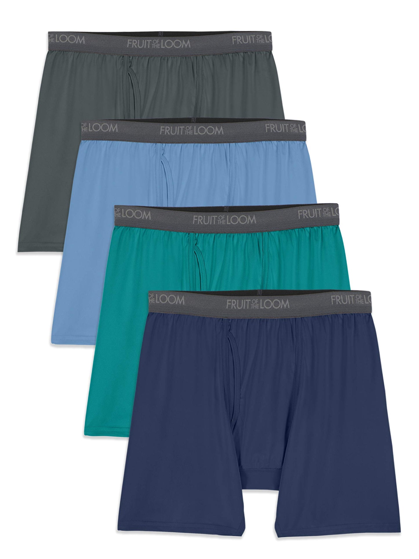 Fruit of the Loom Men's Boxer Briefs , White, Small(Pack of 4)