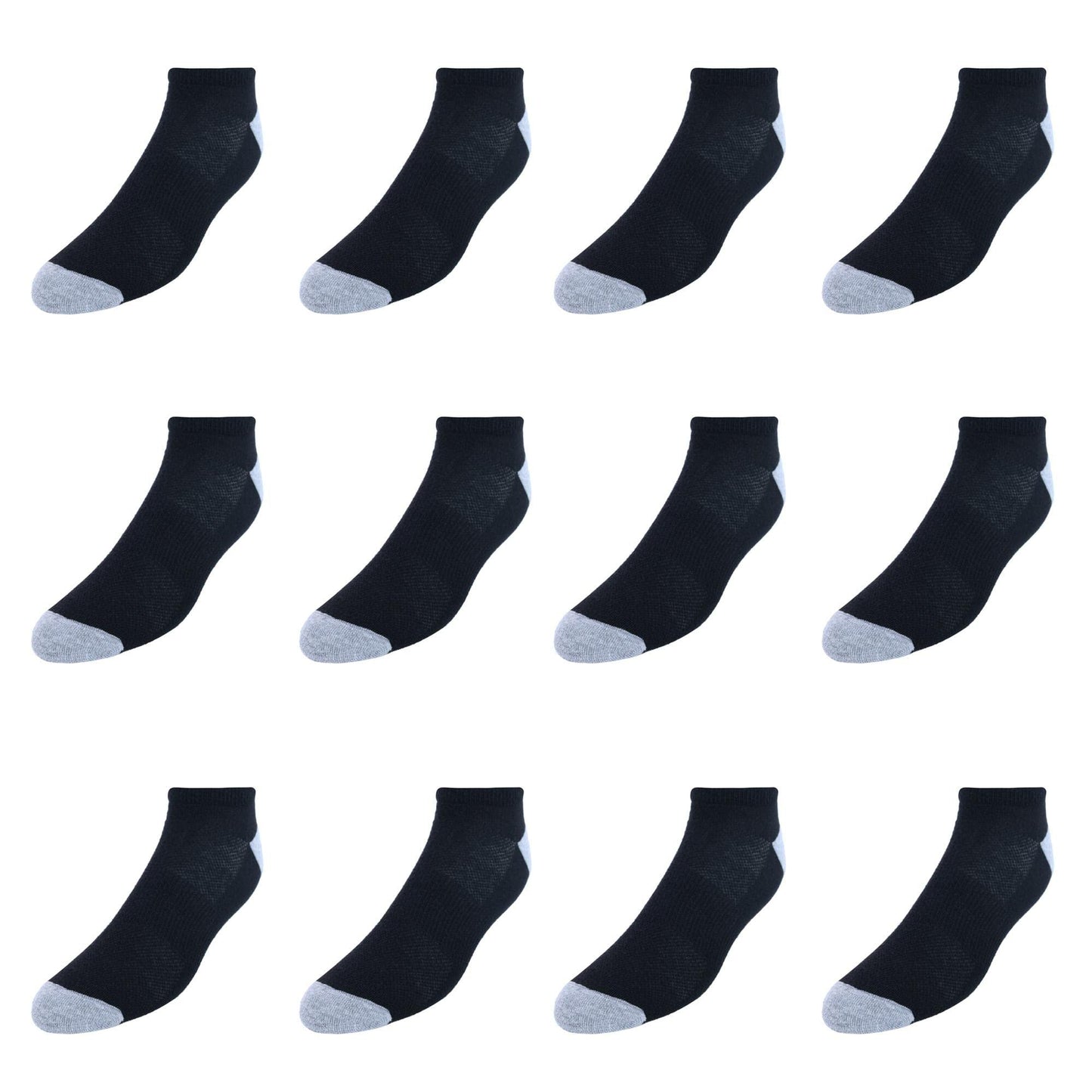 Hanes mens X-temp Lightweight Low Cut Socks, 12-pair Pack Casual Sock, Black, 6 12 US