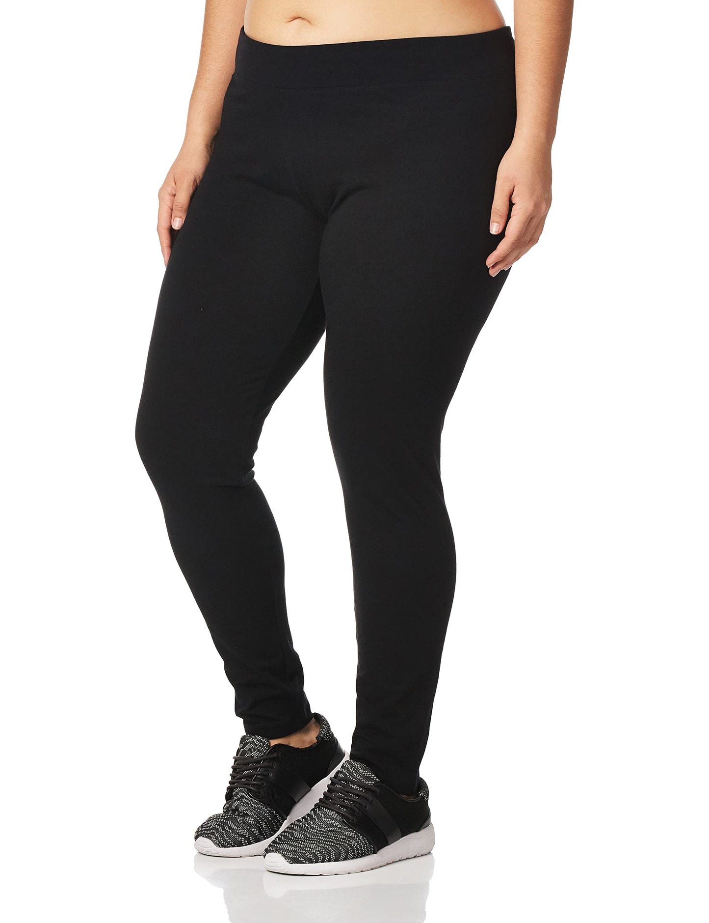 Hanes Women's Cotton Leggings Q71129 1 Pair, Black, Large