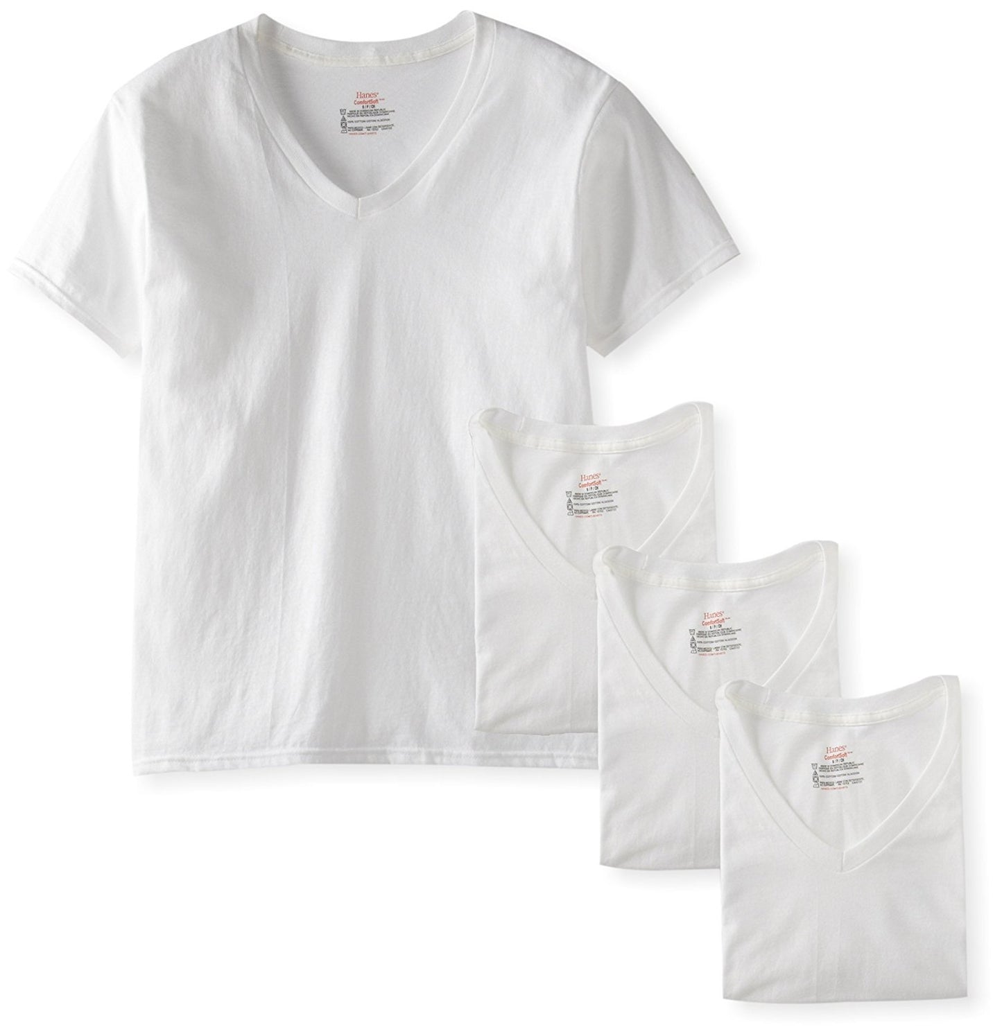 Hanes Men's 4-Pack FreshIQ Assorted V-Neck (White, XX-Large)