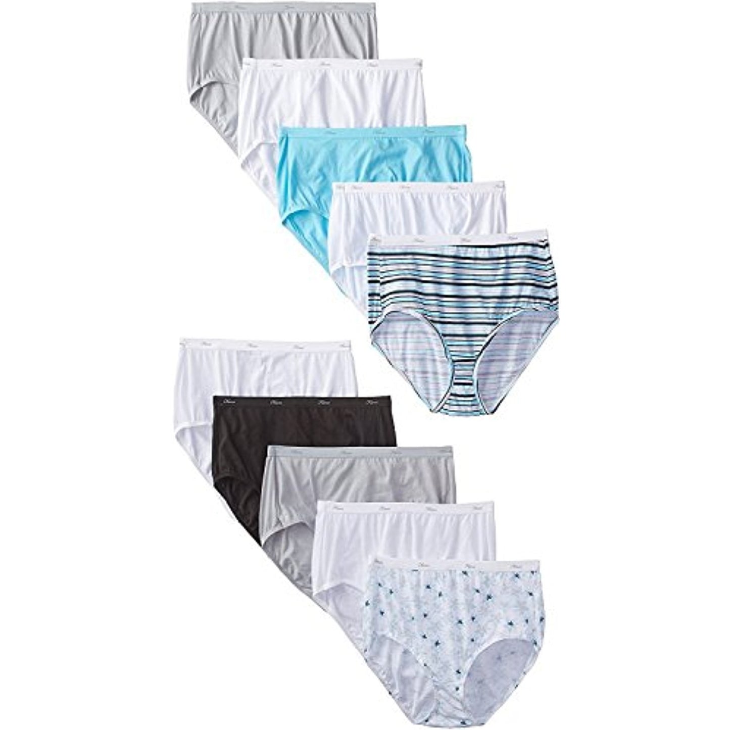 Hanes Women's Cotton Brief Panties (Pack of 10) Assorted (11, Assorted)