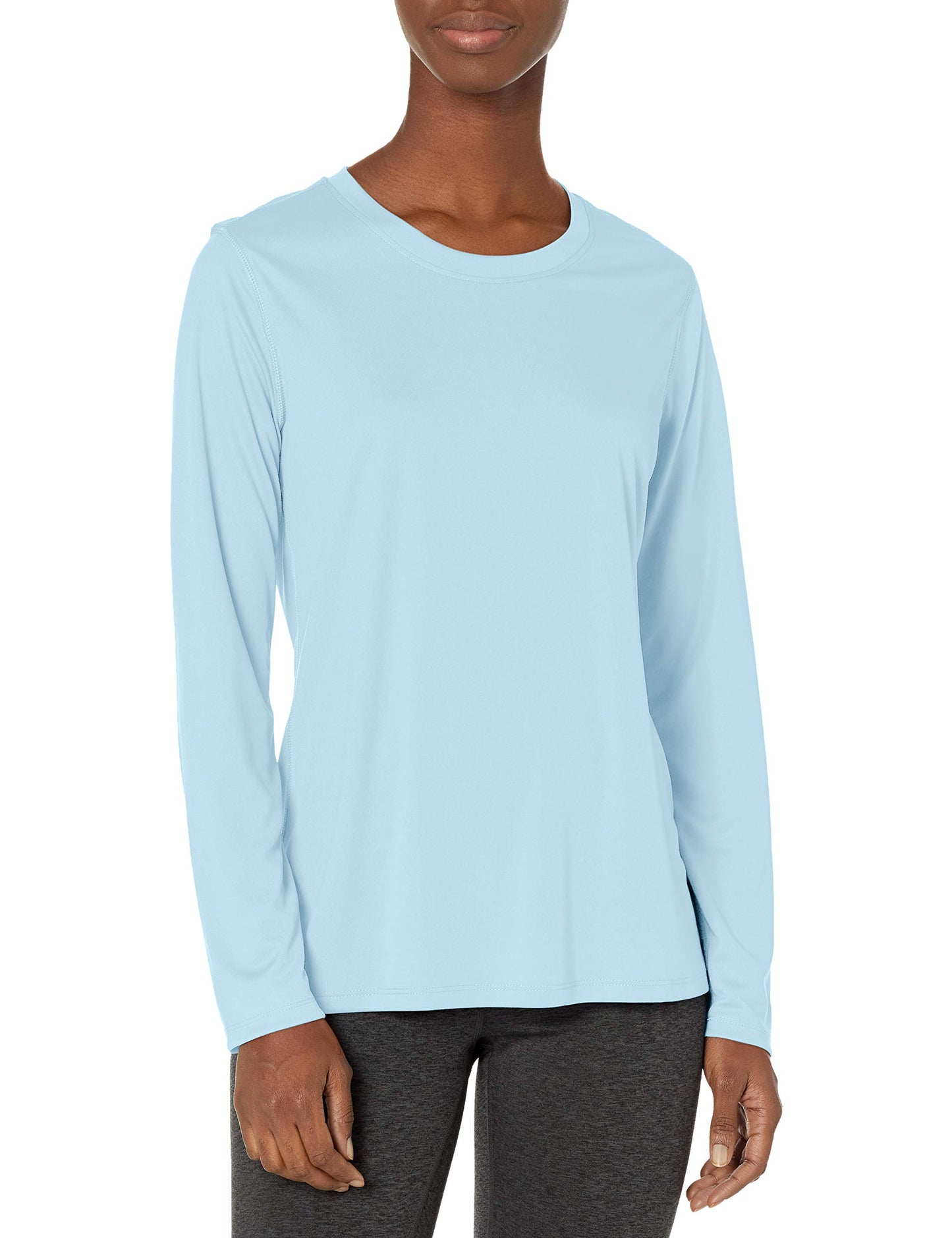 Hanes womens Sport Cool Dri Performance Long Sleeve T-shirt T Shirt, Light Blue, Small US