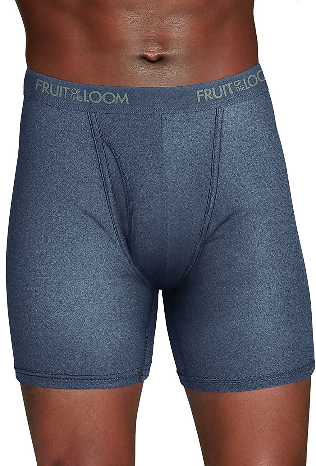 Fruit of the Loom Men's 12-Pack Everlight Boxer Briefs Breathable Blend (Large (36-38) Assorted