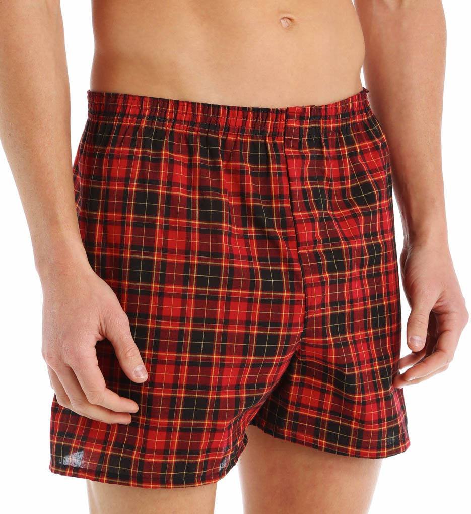 Fruit of the Loom mens Bigtartan Woven Boxer(pack 3) boxer briefs, Assorted, 3X Tall US