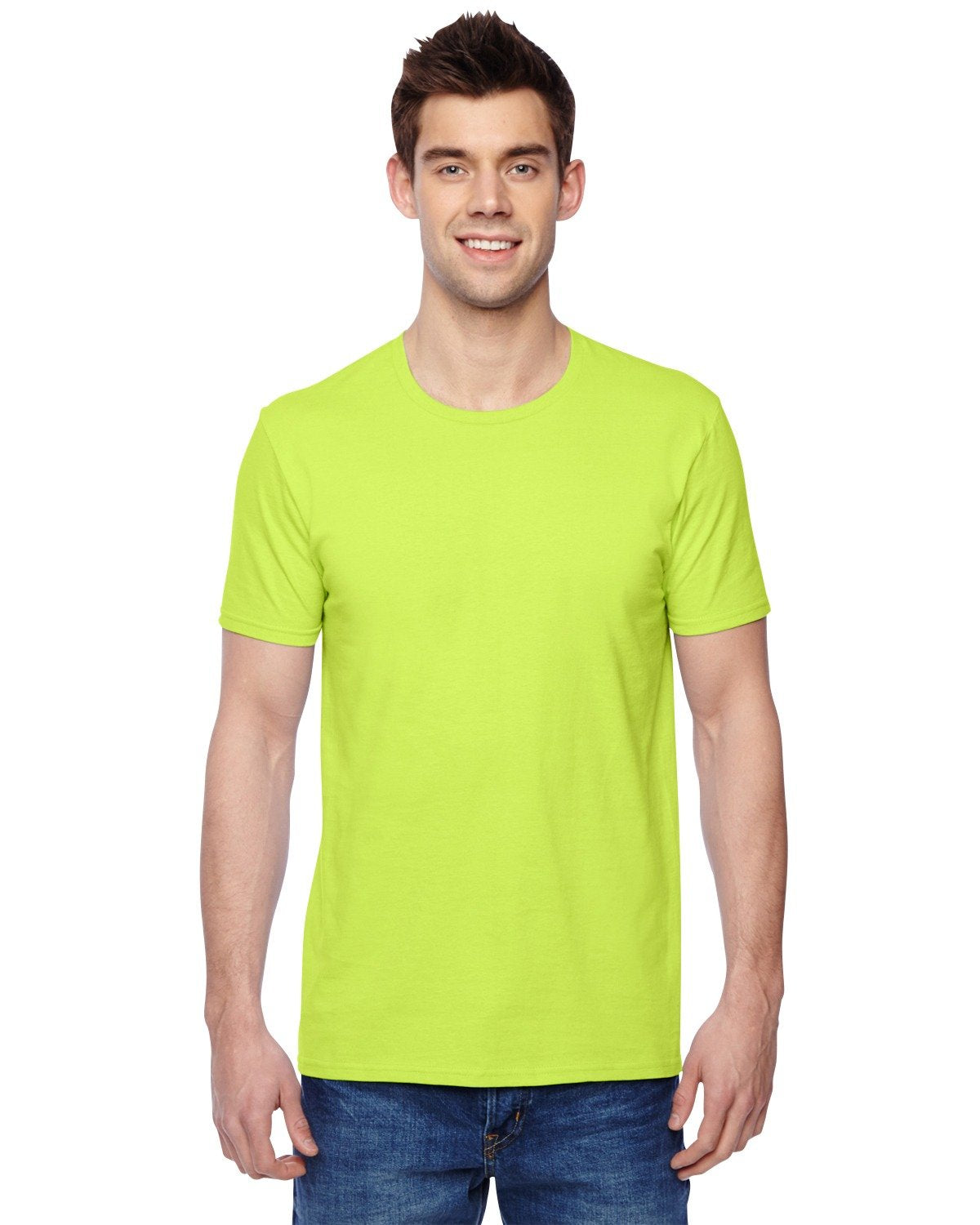 Fruit of the Loom Mens 4.7 oz. 100% Sofspun Cotton Jersey Crew T-Shirt(SF45R)-Athletic HEATHER-3XL