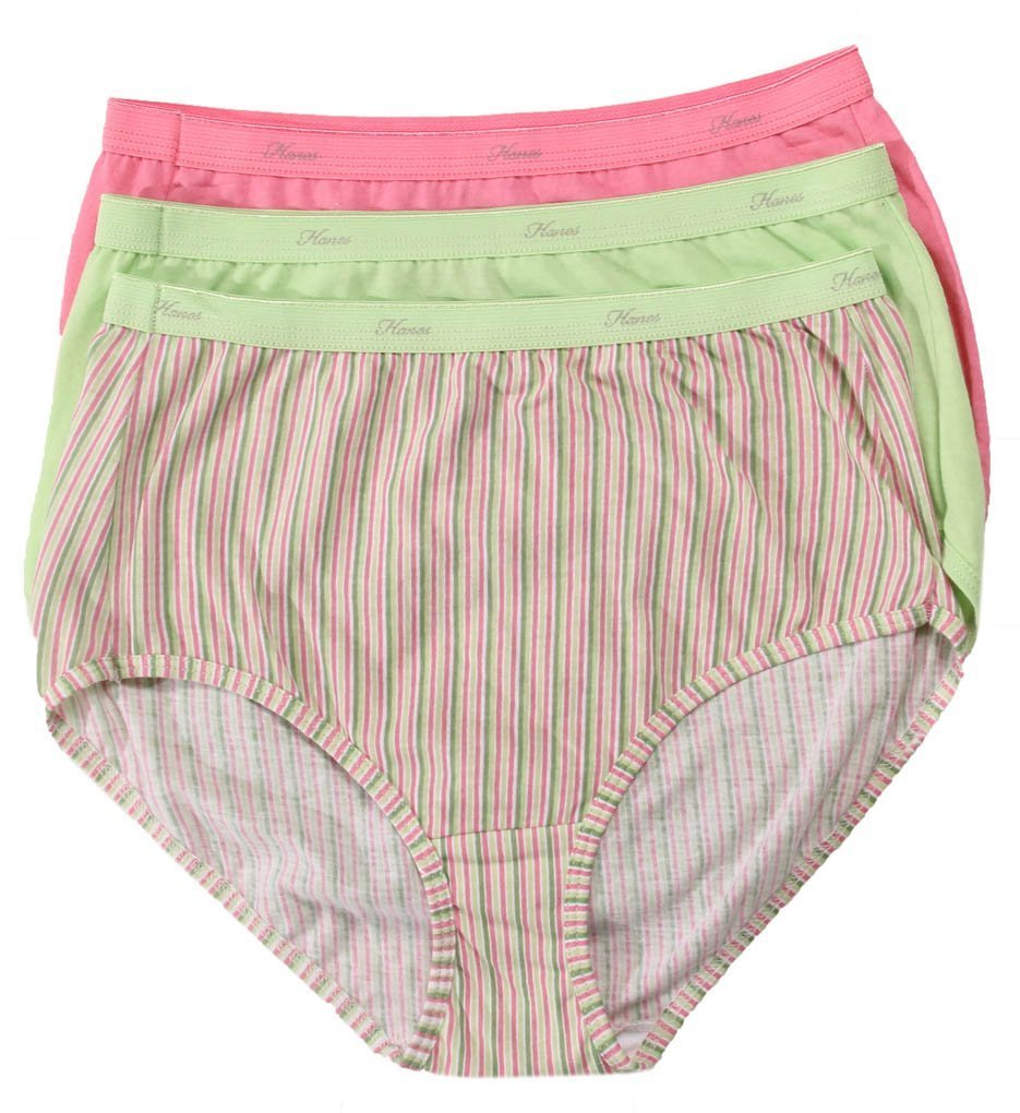 Hanes Women's 3Pack Assorted Cotton Briefs Ladies Panties Underwear 10
